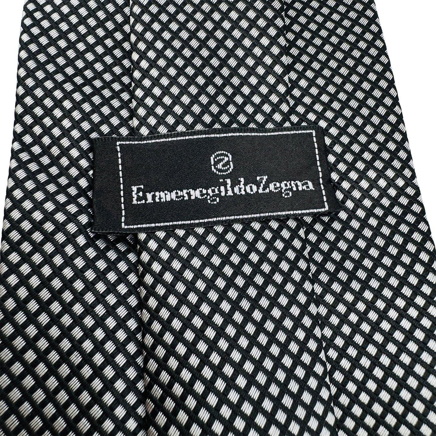 Ermenegildo Zegna Black 'Geometric Pattern' Tie (Size Regular)
