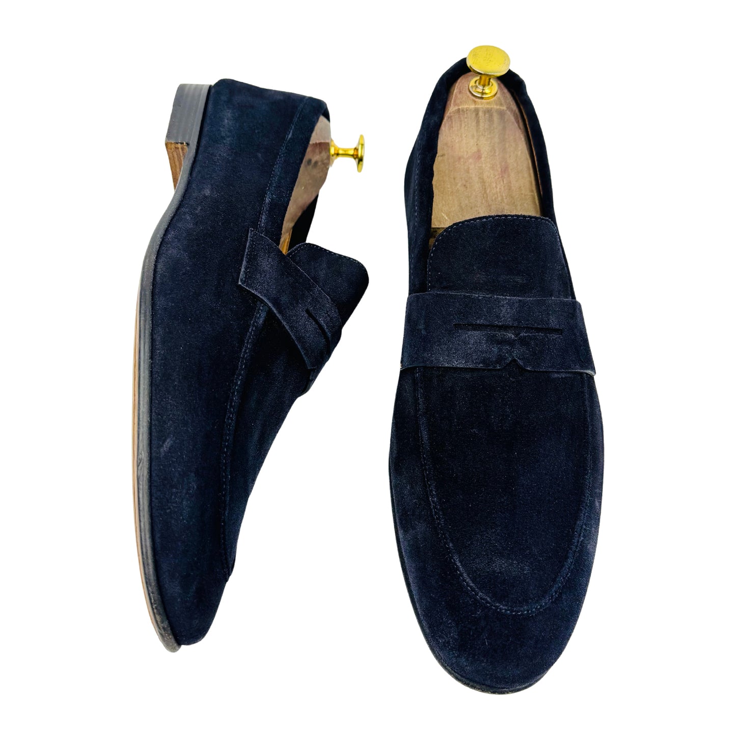 Moreschi Men's Baku Blue Suede Loafer (Size 43.5)