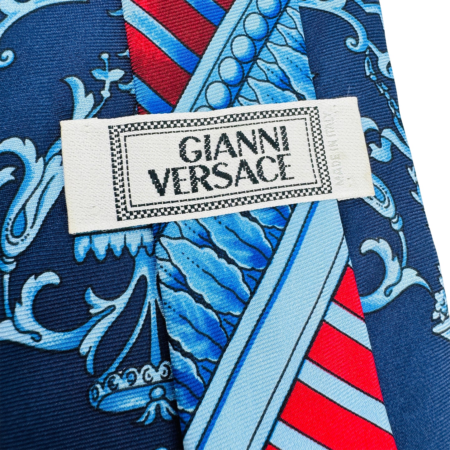 Gianni Versace Blue 'Medusa Baroque pattern' Tie (Size Regular)