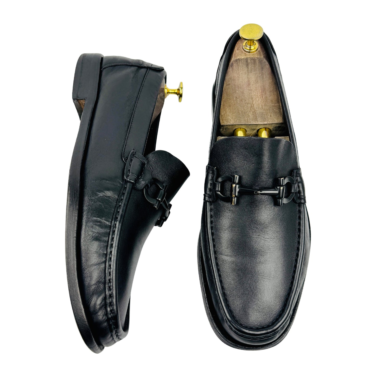 Salvatore Ferragamo Black Gancini Bit Loafers (Size 42.5)