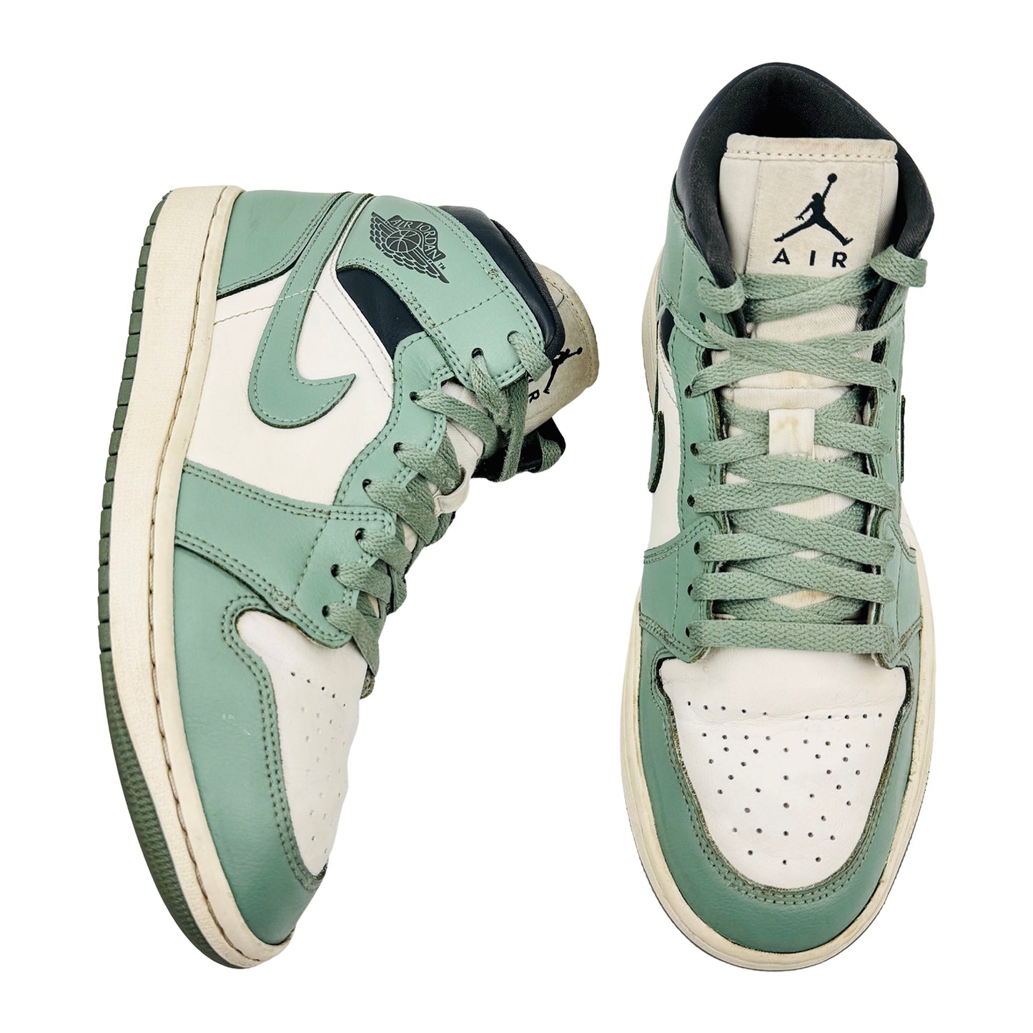 Nike Air Jordan 1 Mid 'Jade Smoke' Sneakers (Size 40.5) - BQ6472-130