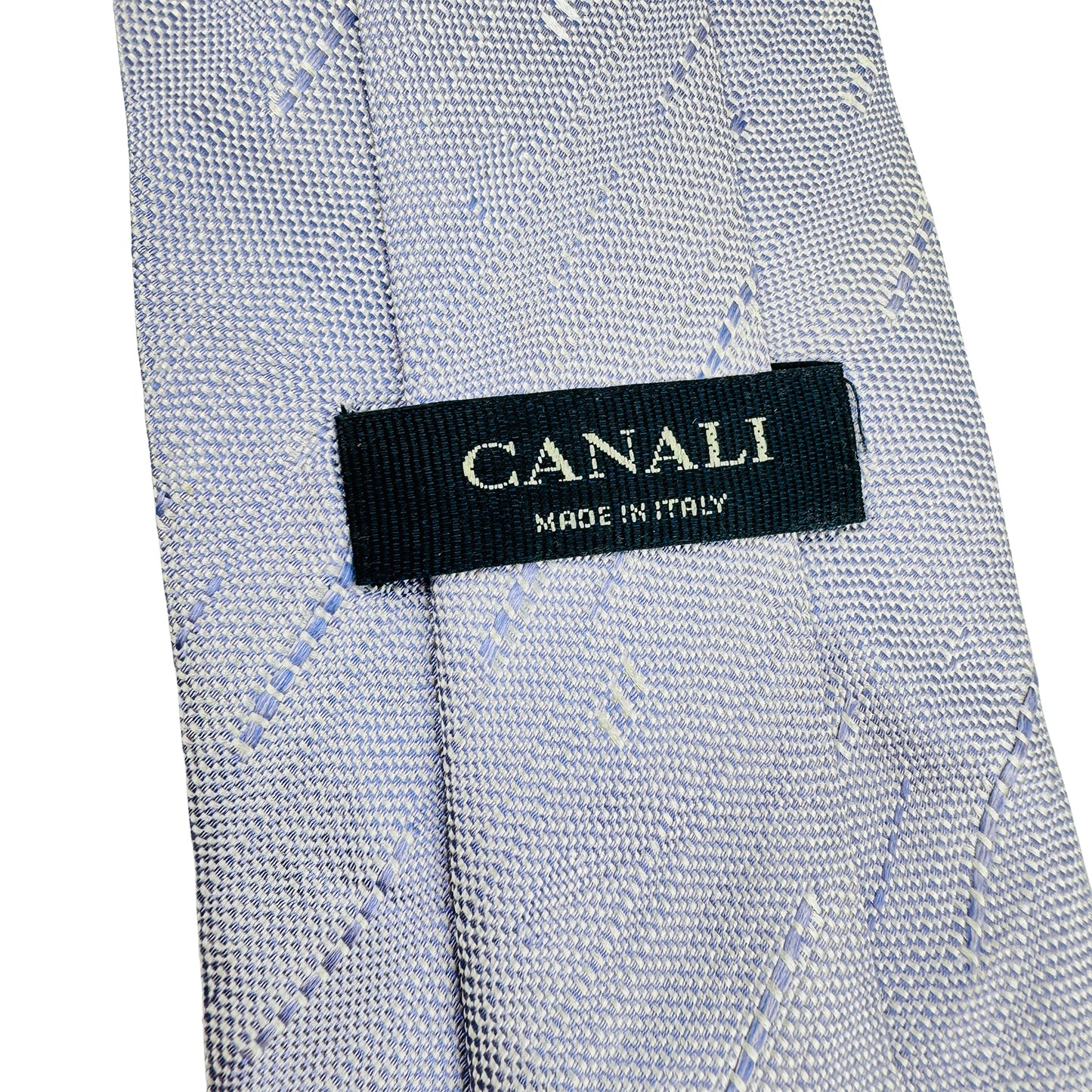 Canali Light Blue 'Micro Pattern' Silk Tie (Size Regular)