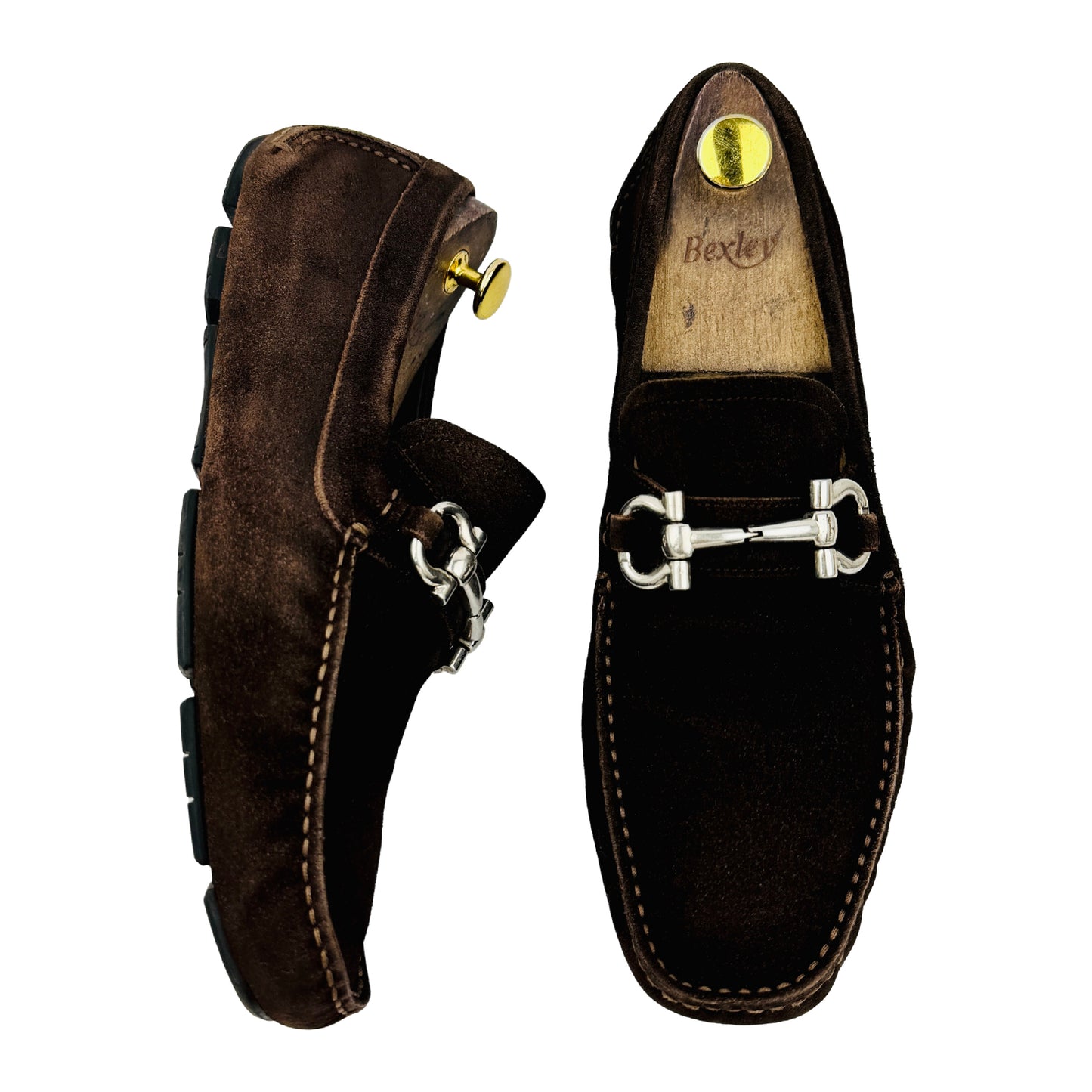 Salvatore Ferragamo Suede Gancini Bit Loafers (Size 43)