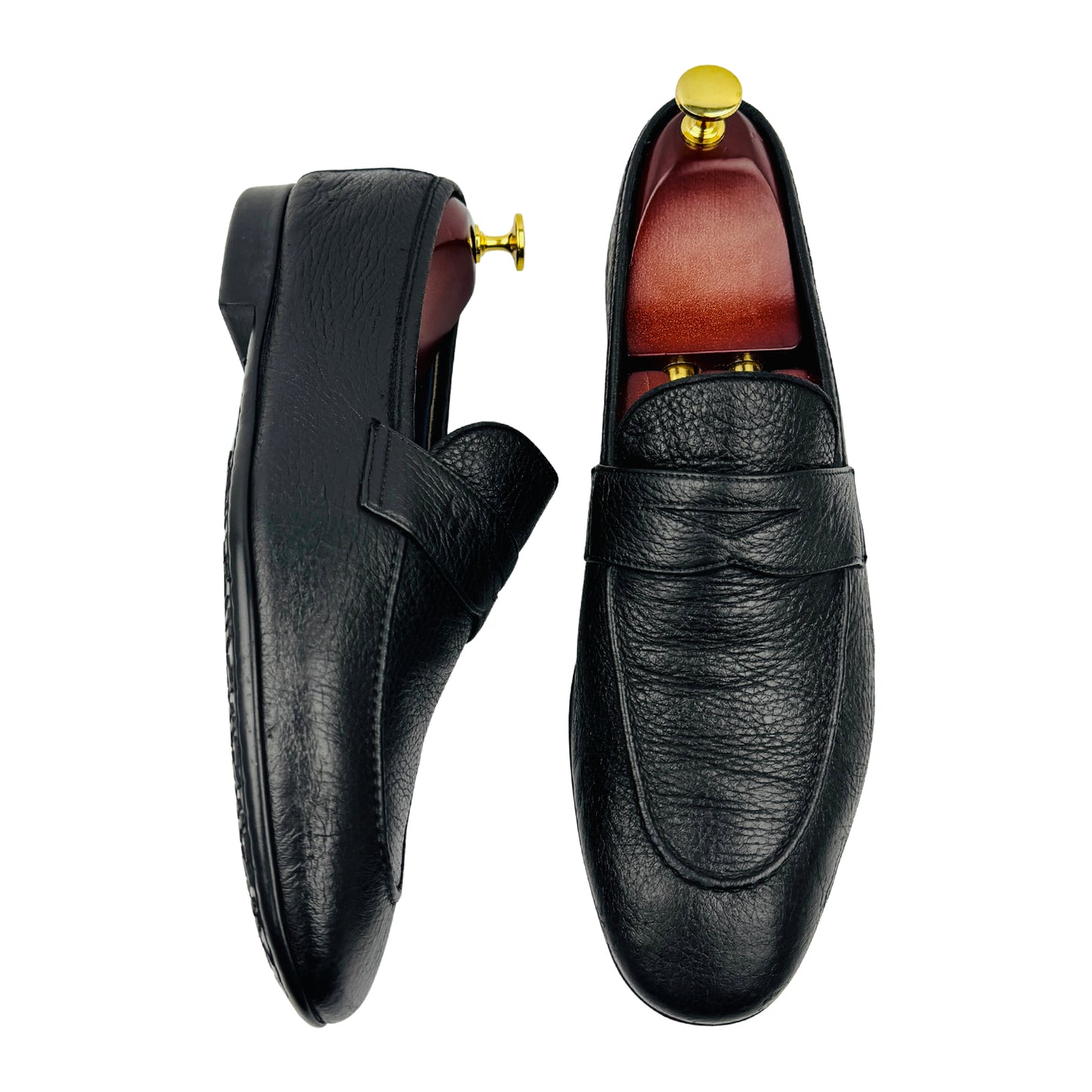 Moreschi Men's Black Leather Penny Loafers (Size 43)