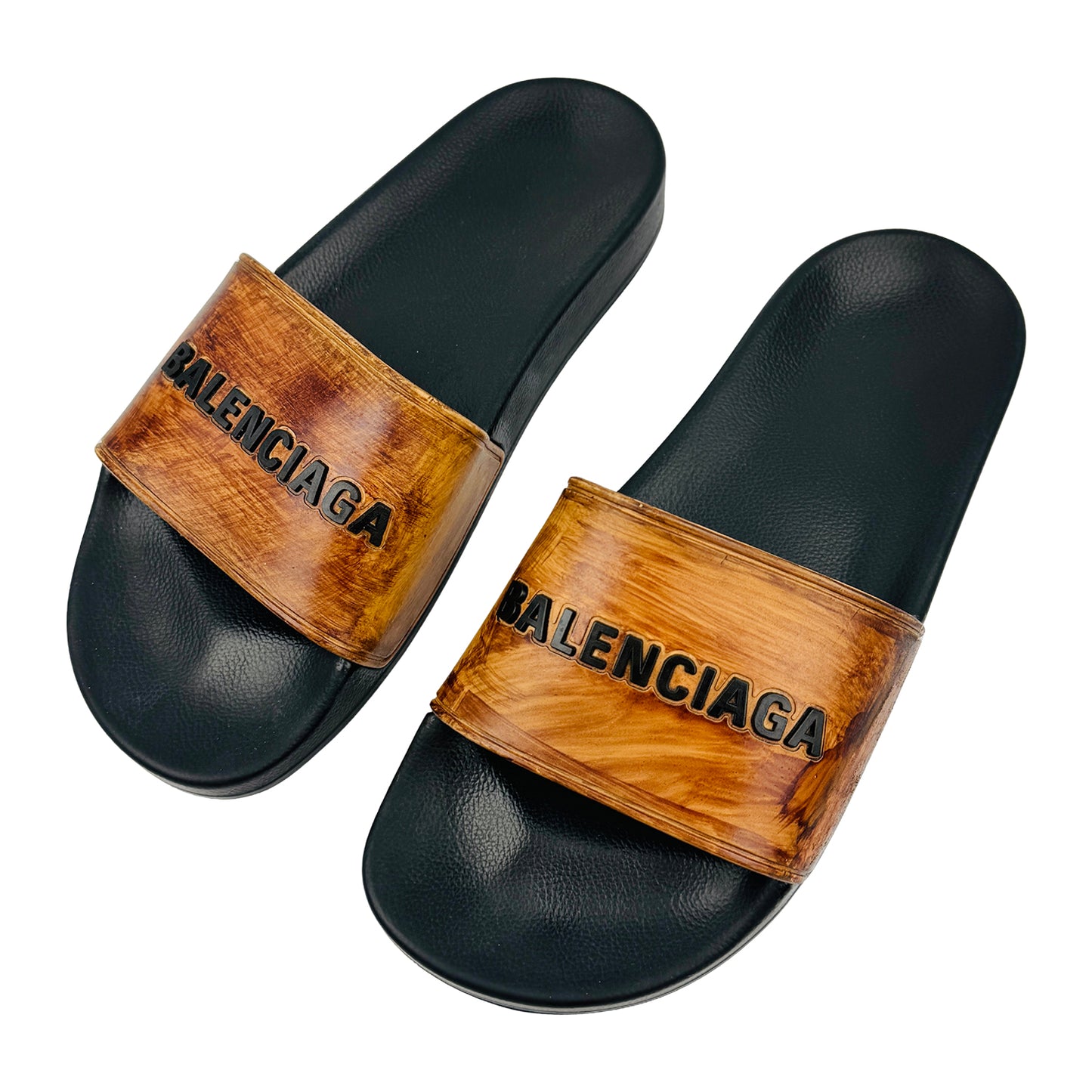 Balenciaga Pool 'Brown Black' Slides (Size 38)