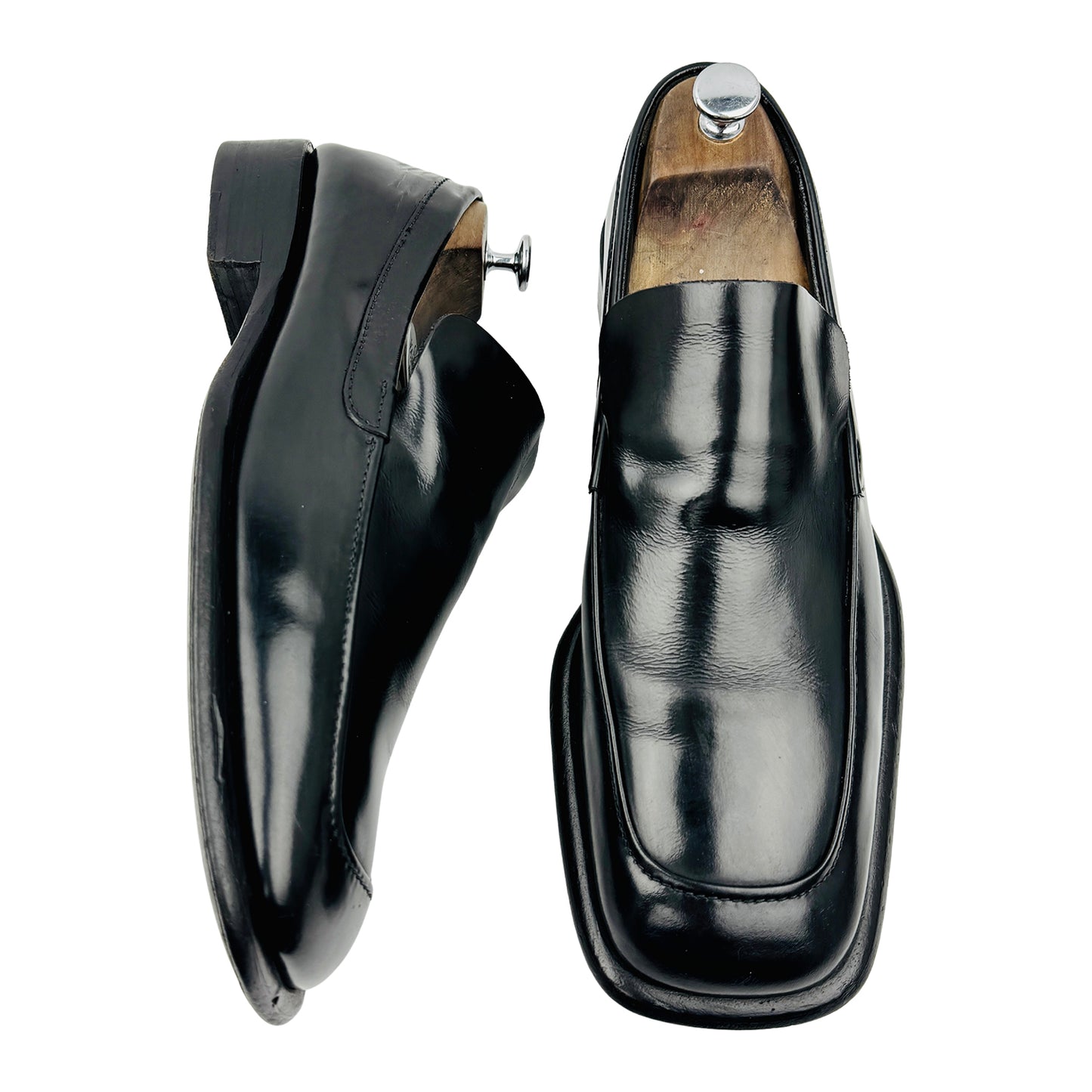 Gucci Men's Black Leather Loafers (Size 44.5)