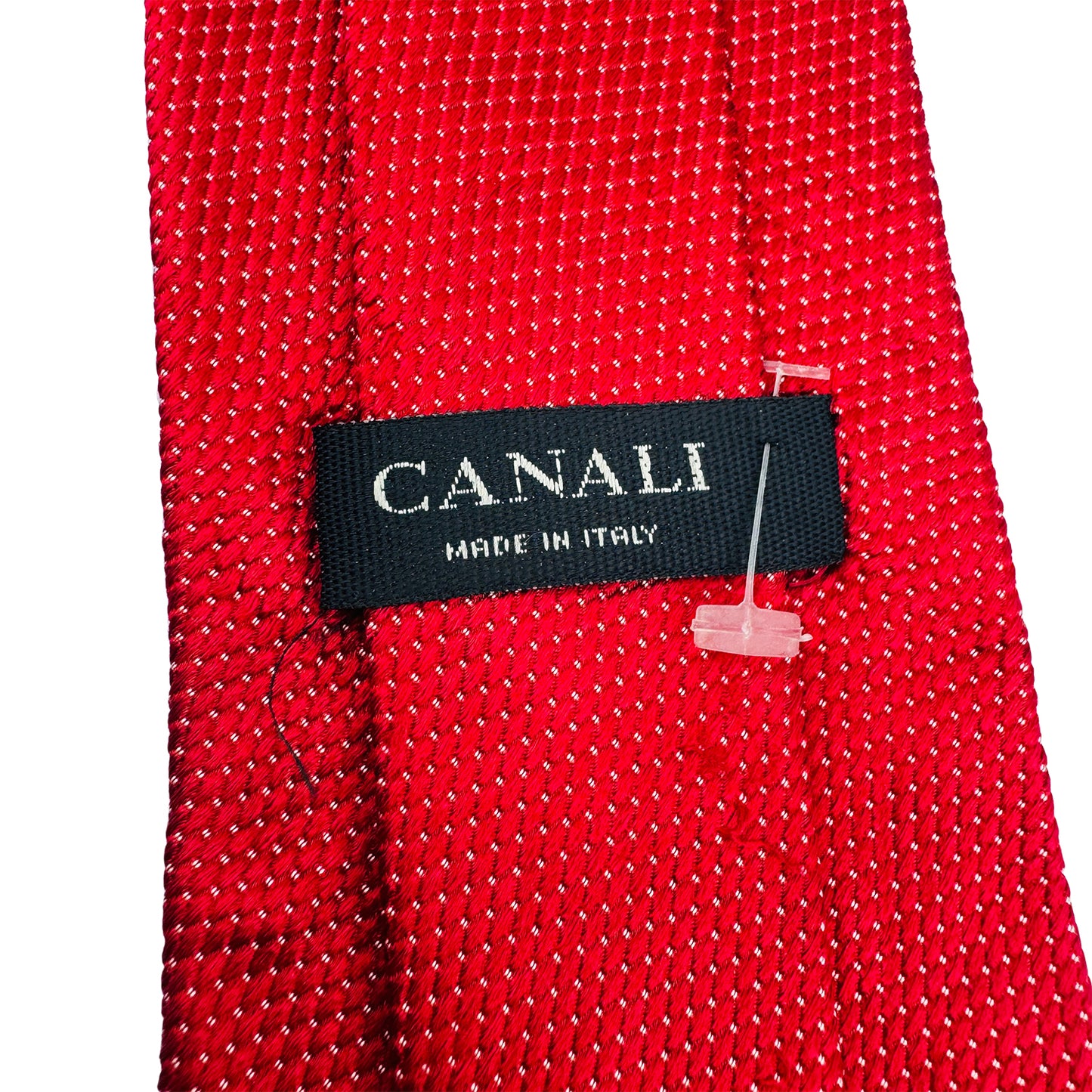 Canali Red 'Micro Dot Pattern' Tie (Size Regular)