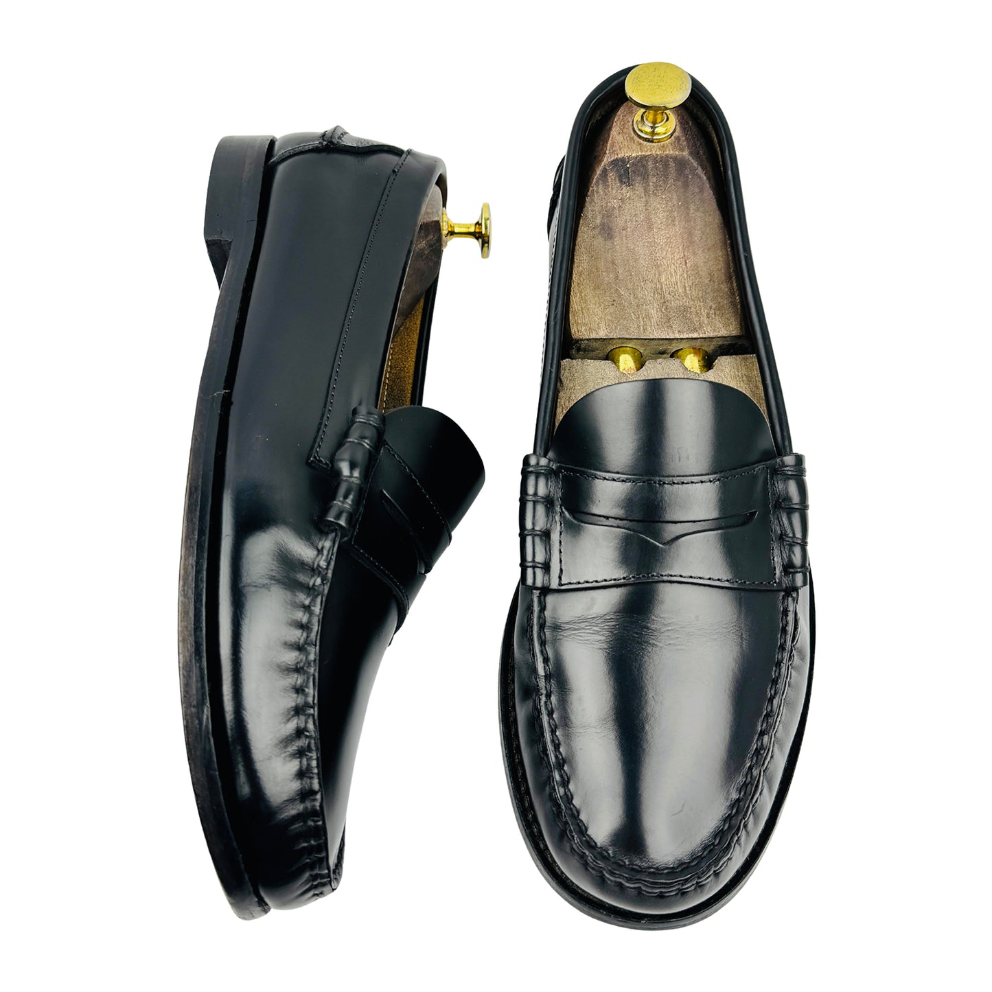 Prada Men's Black Leather Penny Loafers (Size 42)