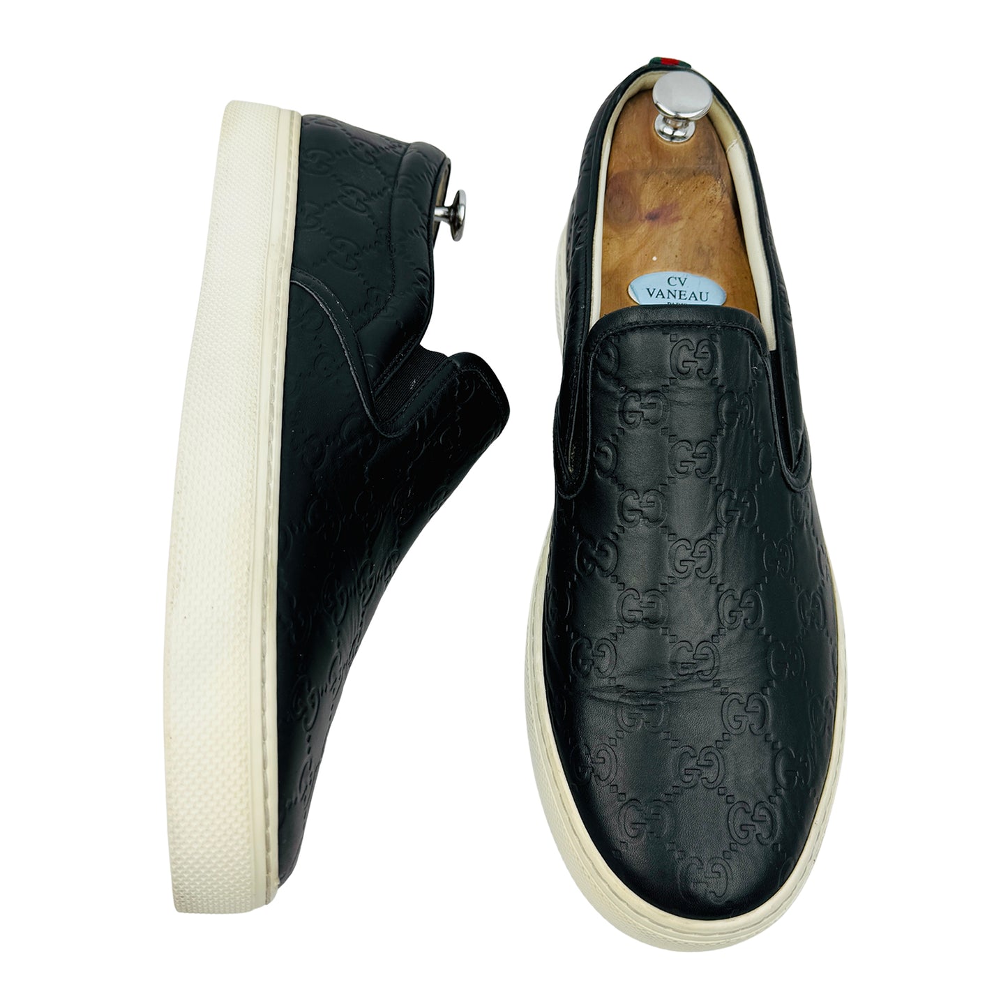 Gucci GG Signature Black Slipon Shoes (Size 46.5/47) - 407364