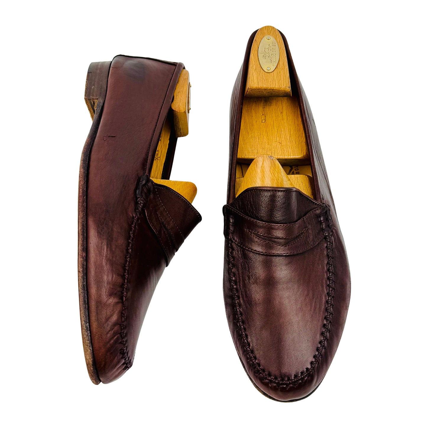 Salvatore Ferragamo Brown Leather Loafers (Size 44)