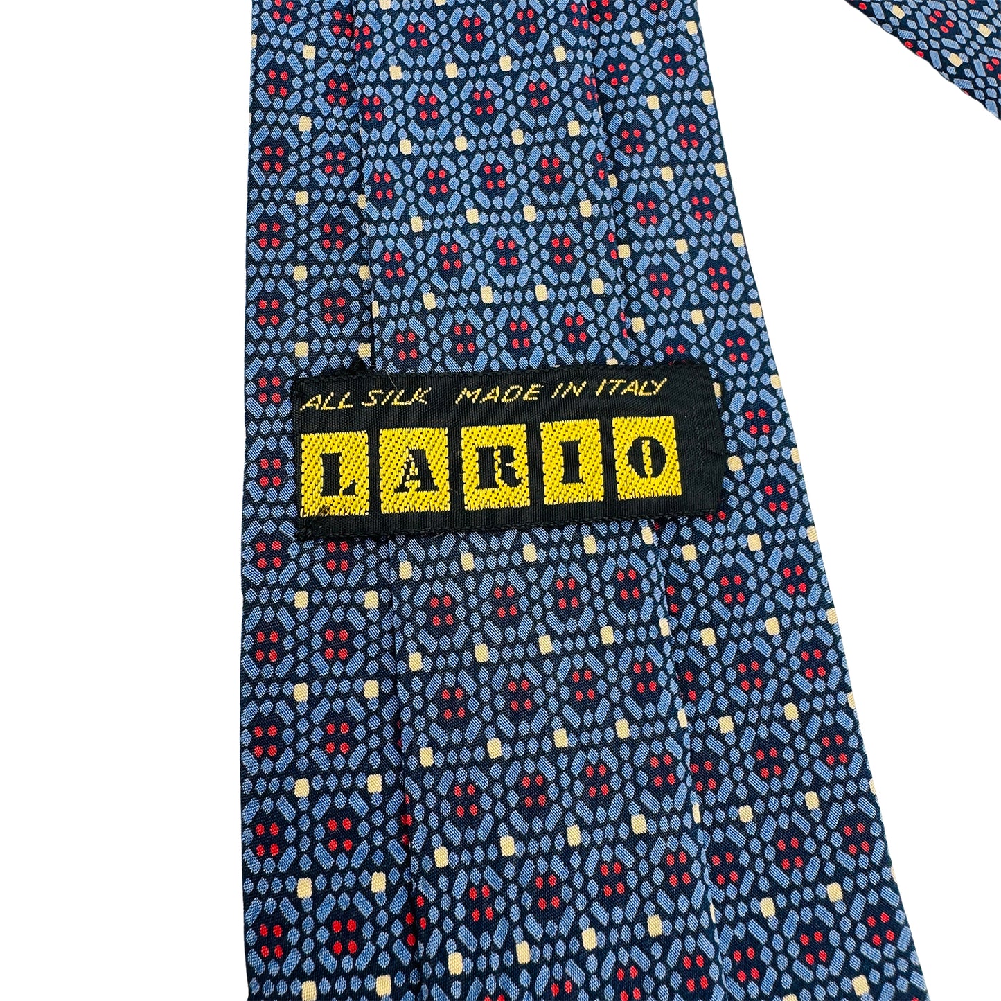 Lario Navy Blue 'Geometric Accents' Tie (Size Regular)