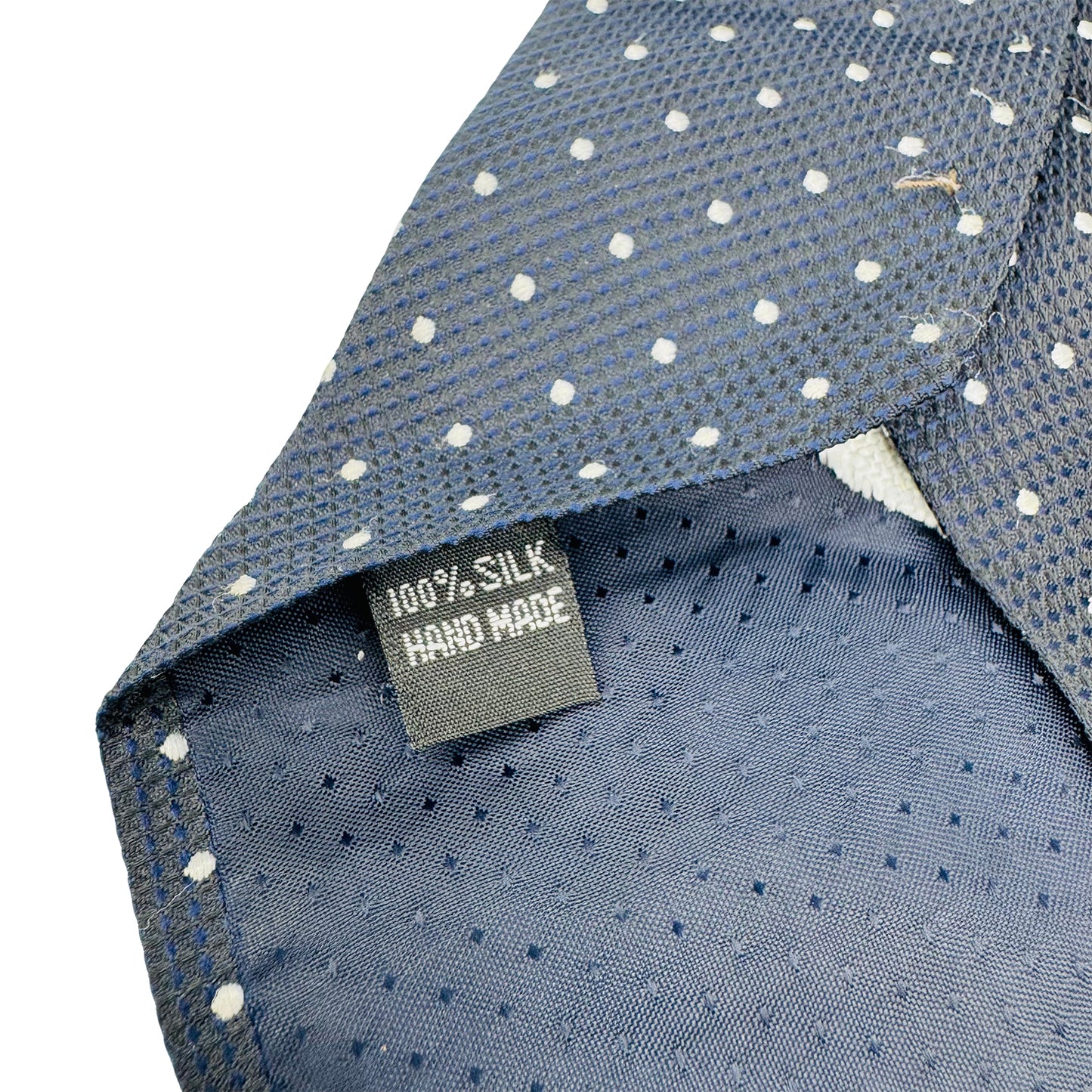 Giorgio Armani Navy Blue 'White Polka Dots' Tie (Size Regular)