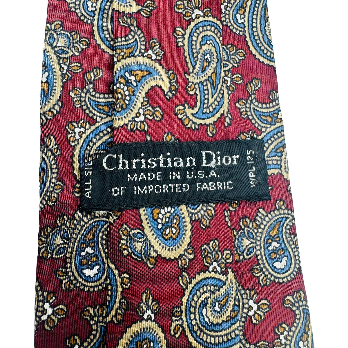 Christian Dior Burgundy 'Paisley Pattern' Tie (Size Regular)