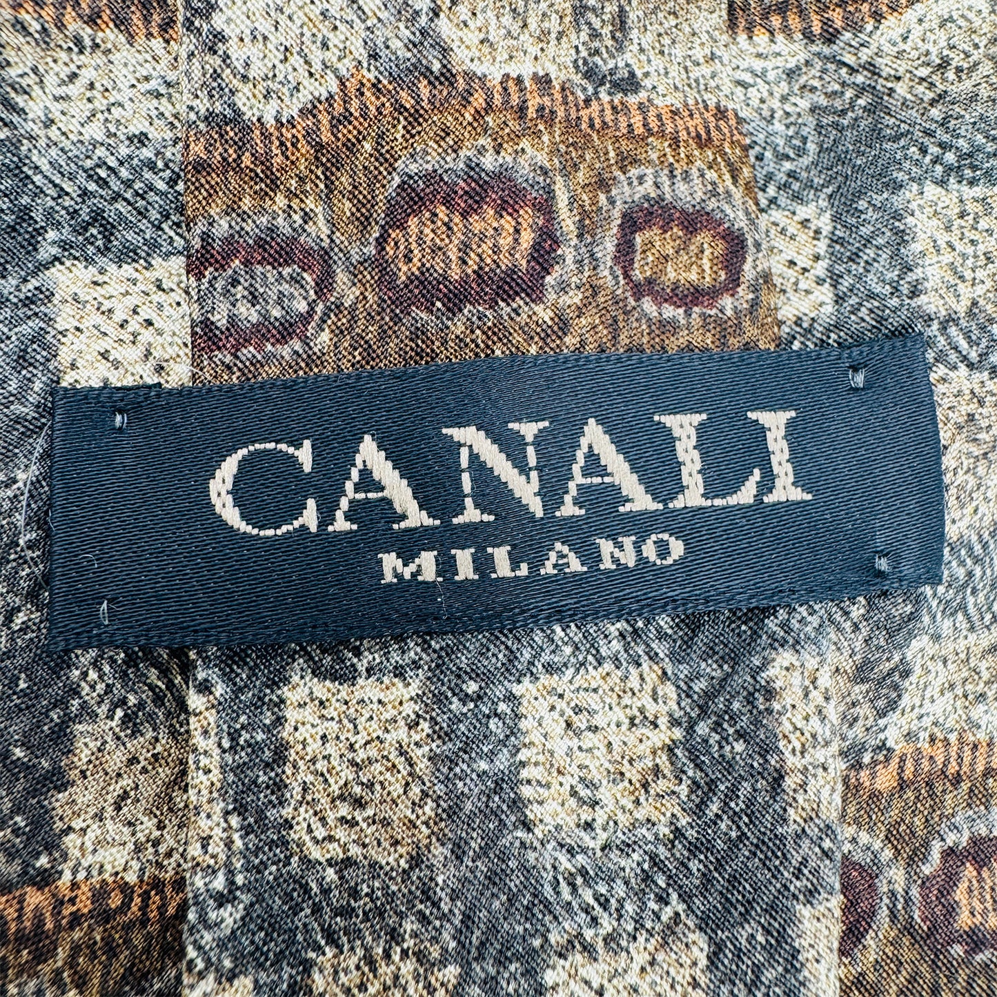Canali Beige 'Plaid Pattern' Silk Tie (Size Regular)