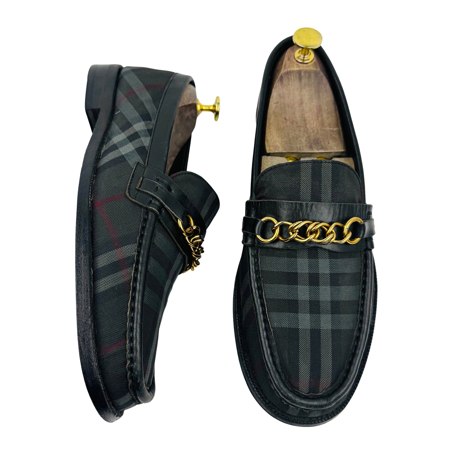 Burberry Moorley Check Chain Loafers (Size 41)