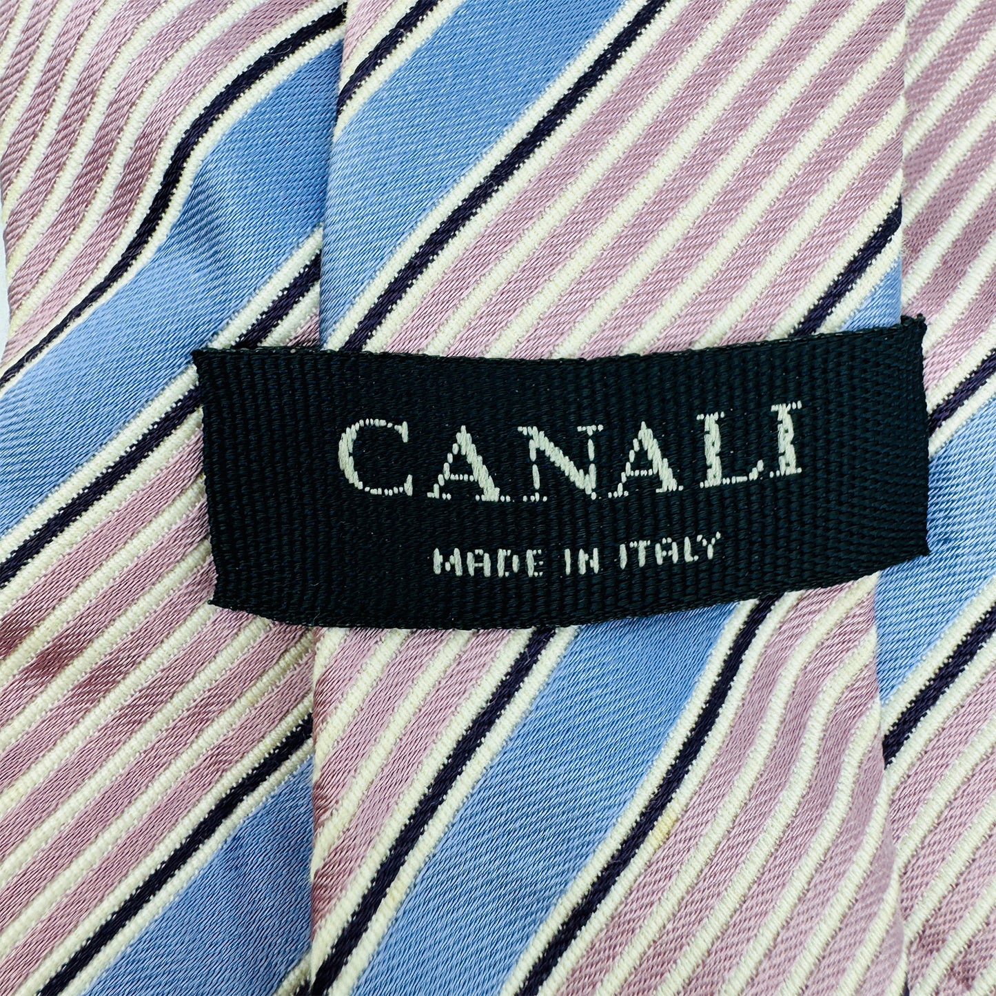 Canali Light Blue 'Diagonal Stripes' Silk Tie (Size Regular)