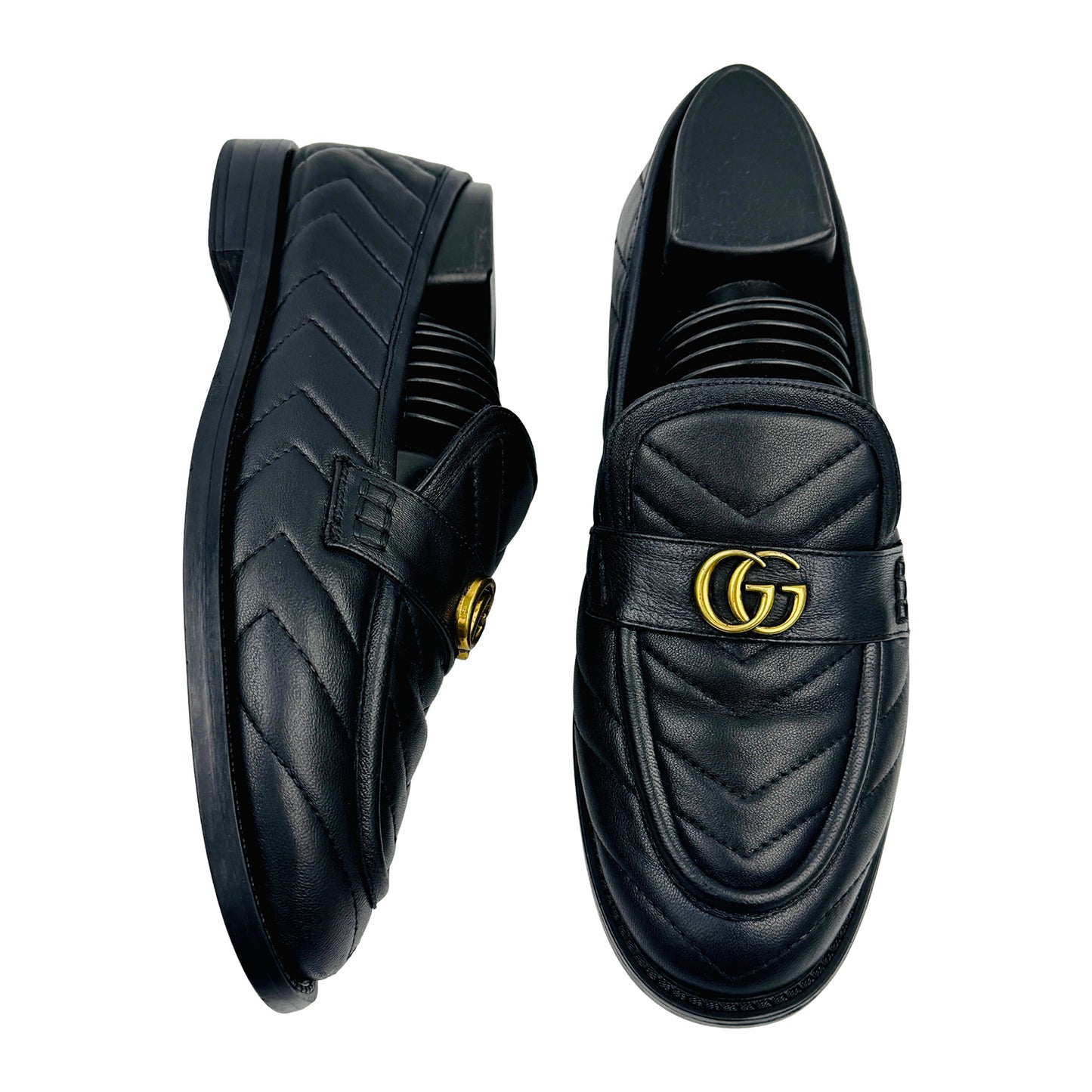 Gucci Double G Marmont Black Leather Loafers (Size 40)