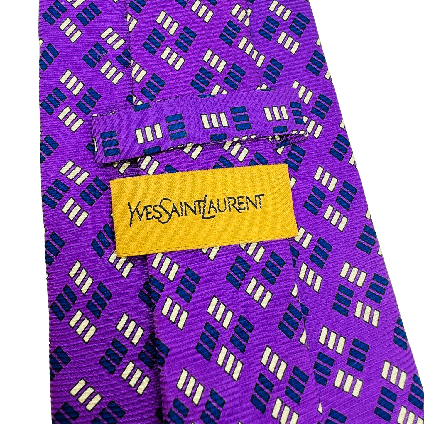 Yves Saint Laurent Purple 'Geometric Pattern' Tie (Size Regular)