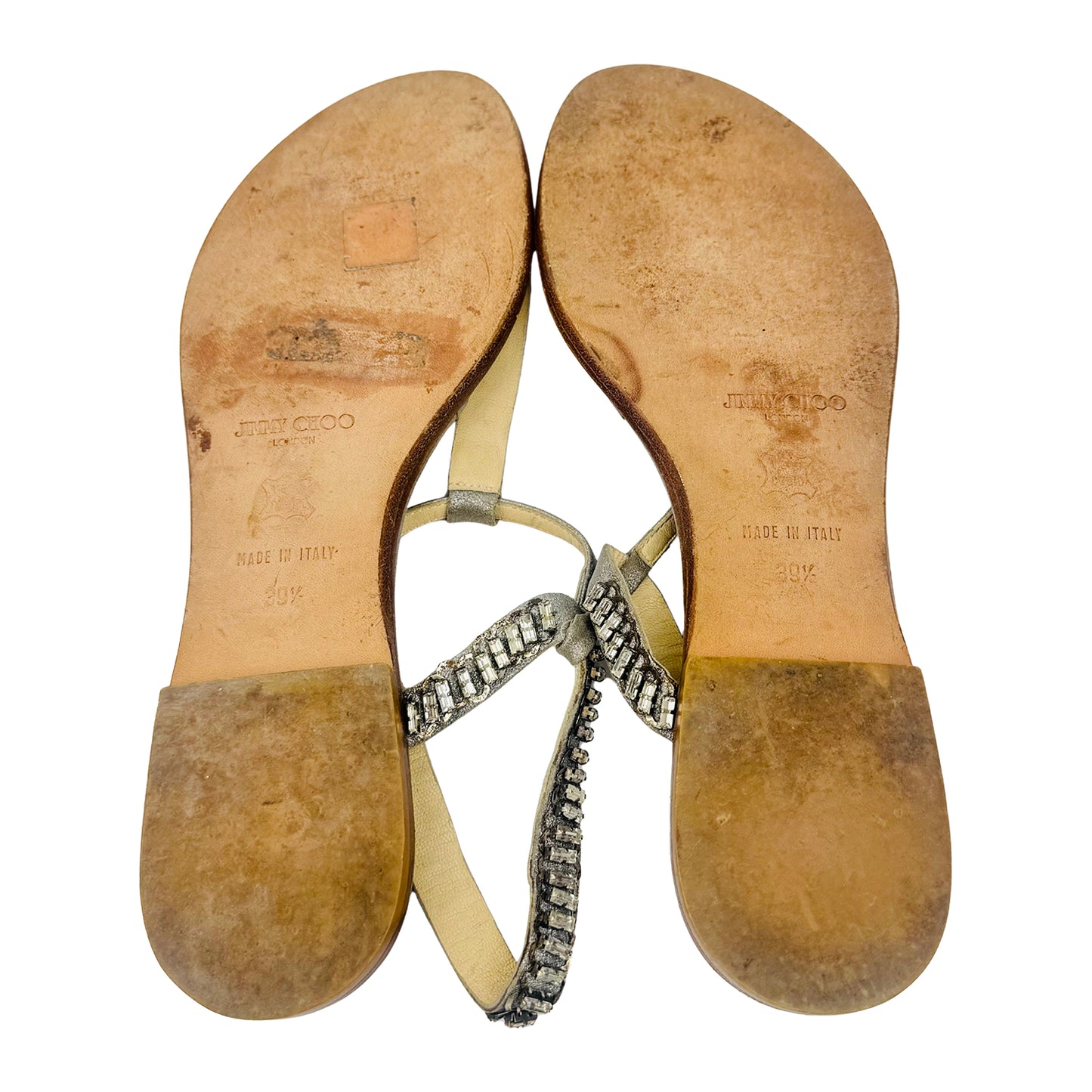 Jimmy Choo Women's Metallic Leather Sandals (Size 39.5)