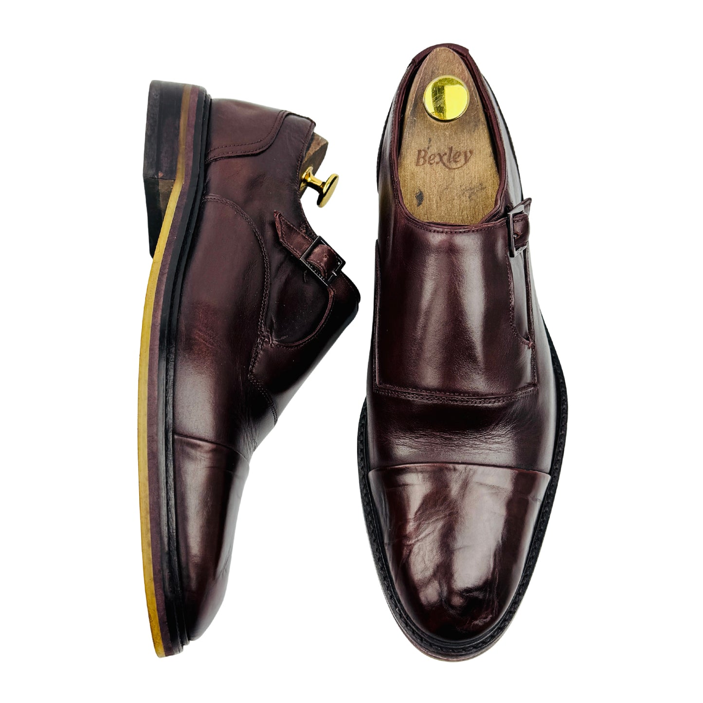 Ted Baker Men's Brown Leather Monk Strap Shoes (Size 42)