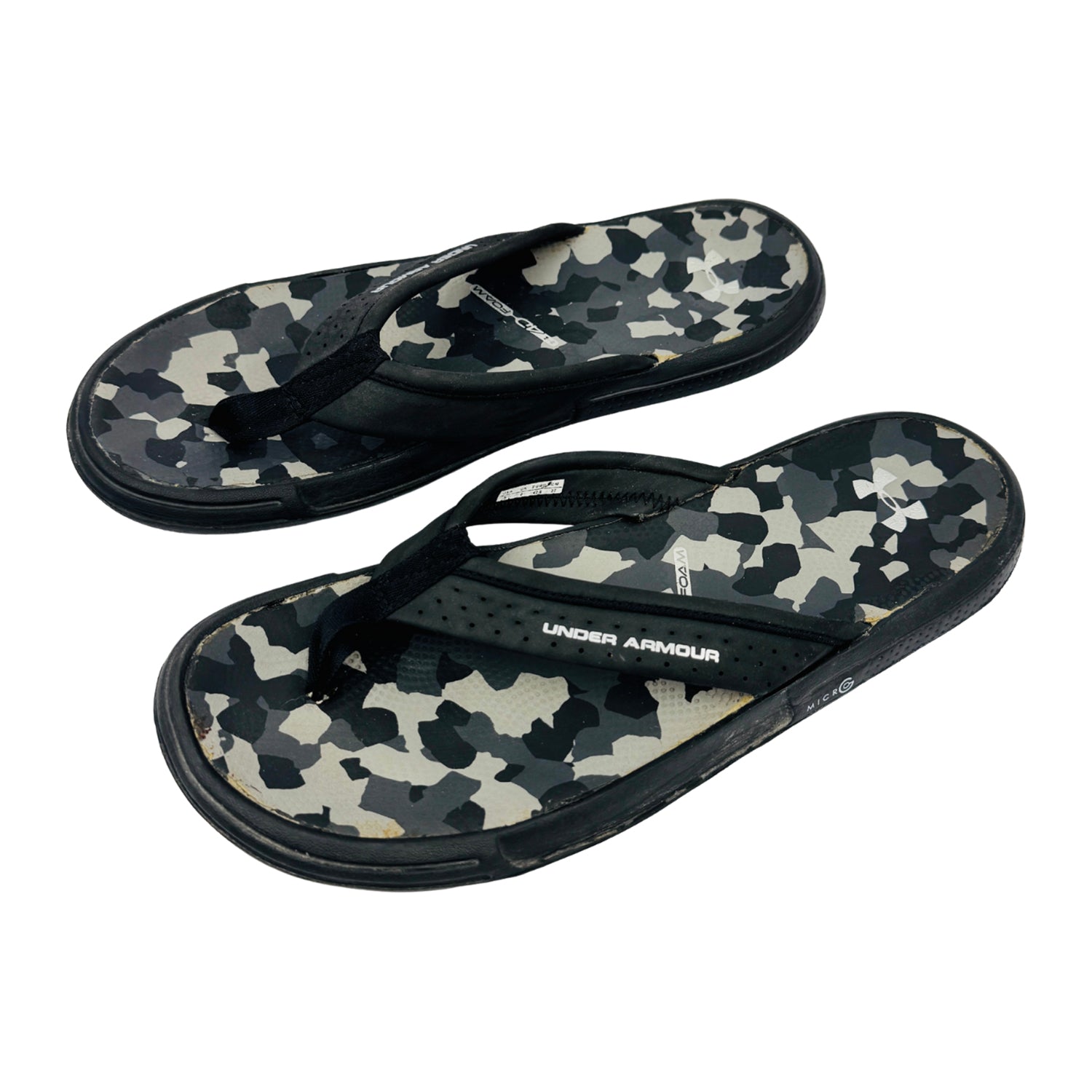 Left Side image of Under Armour Micro GM Flip Flops (Size 42/42.5) - 1243664-001
