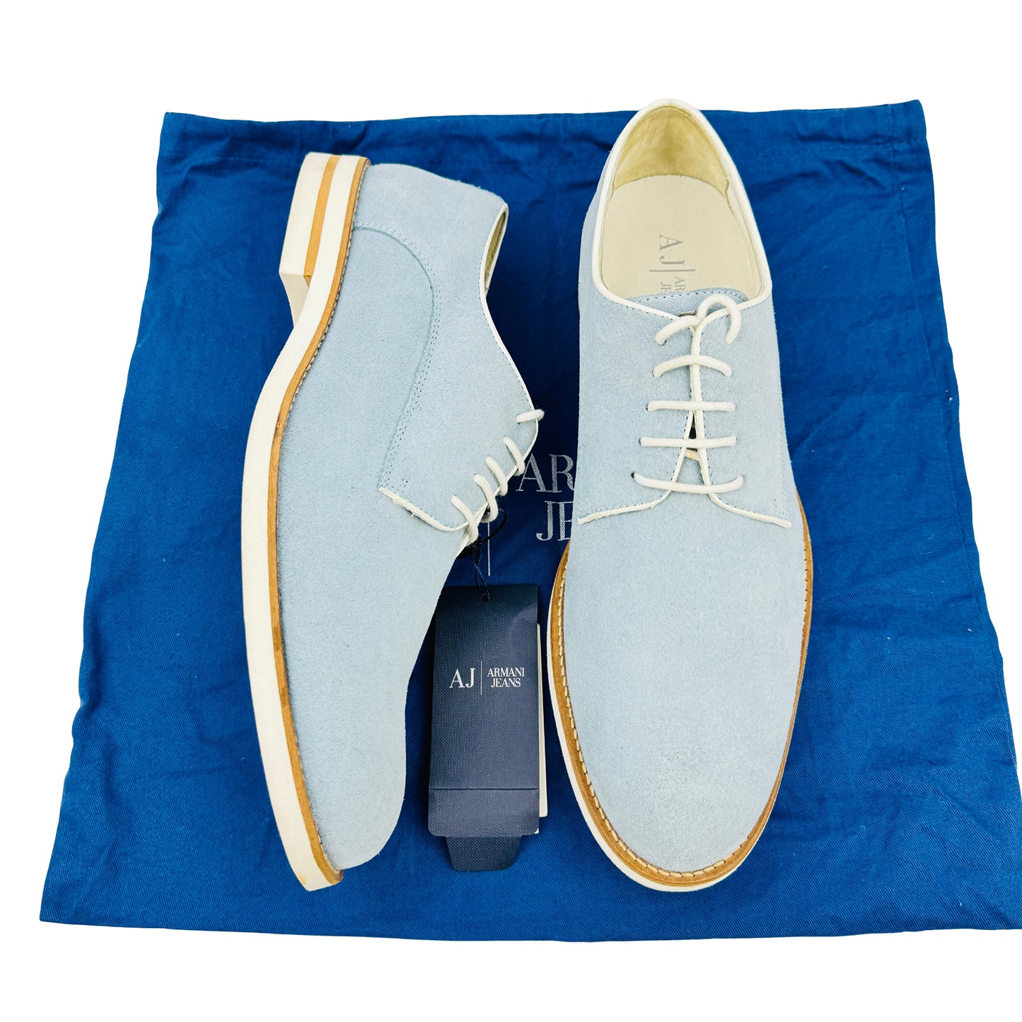 Armani Jeans Men's Light Blue Derby Shoes (Size 44)