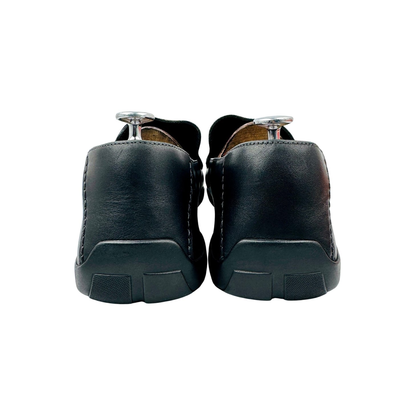Hugo Boss Men's Black Leather Driving Loafers (Size 44)