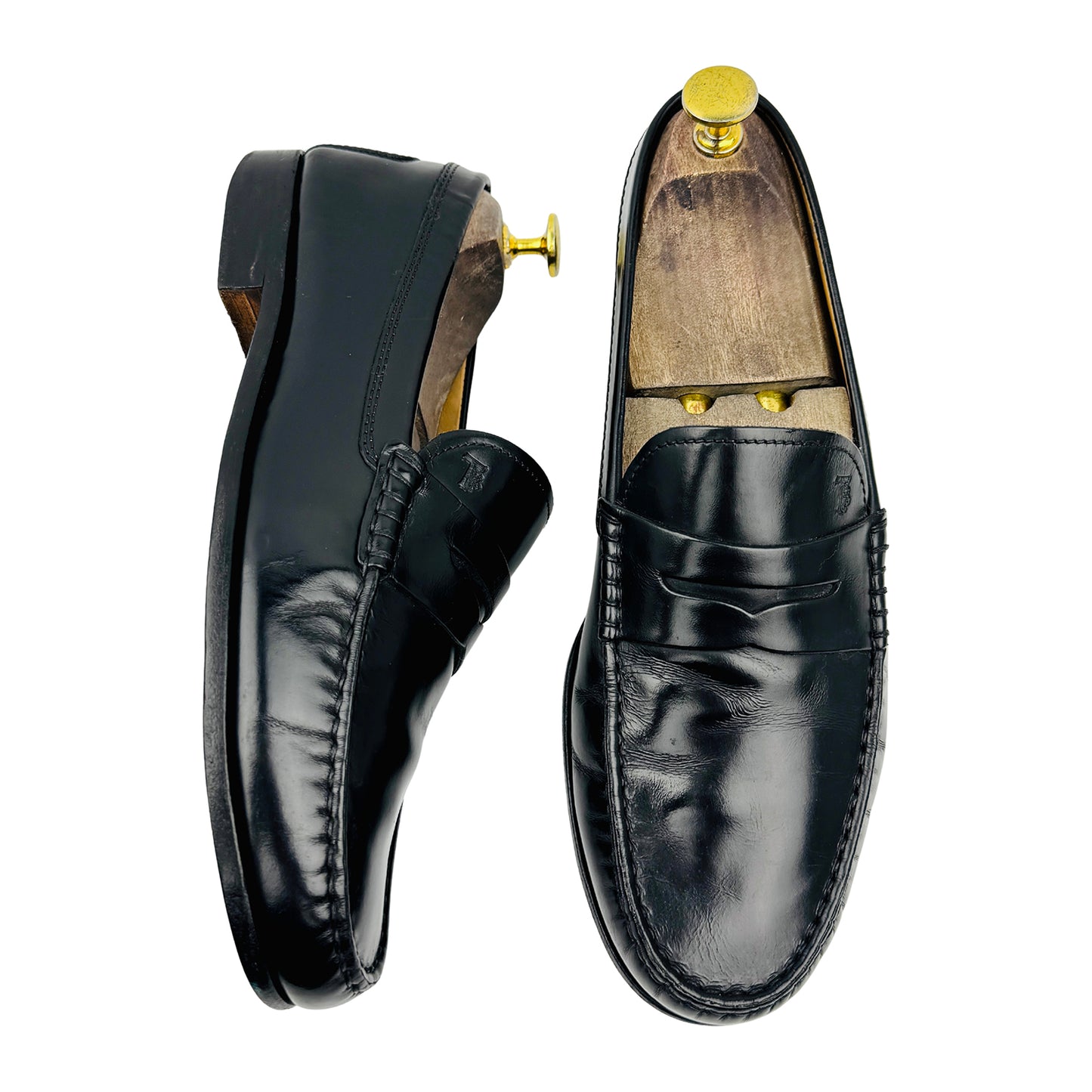 Tods Men's Black Leather Loafers (Size 40/40.5)