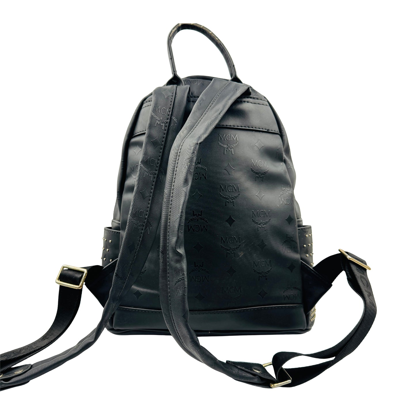 MCM Stark Black Visetos Mixed Studded Backpack