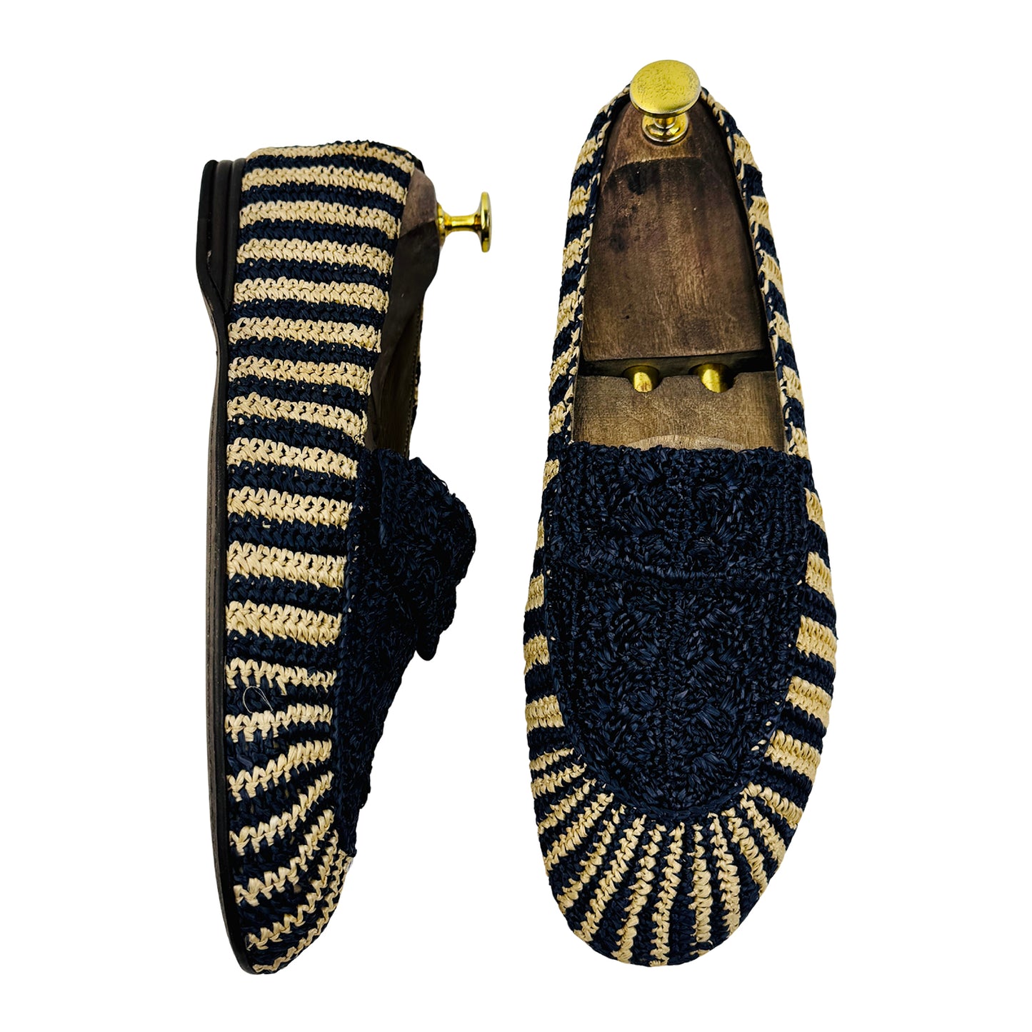 Dolce & Gabbana Woven Raffia Smoking Shoes (Size 41.5/42)