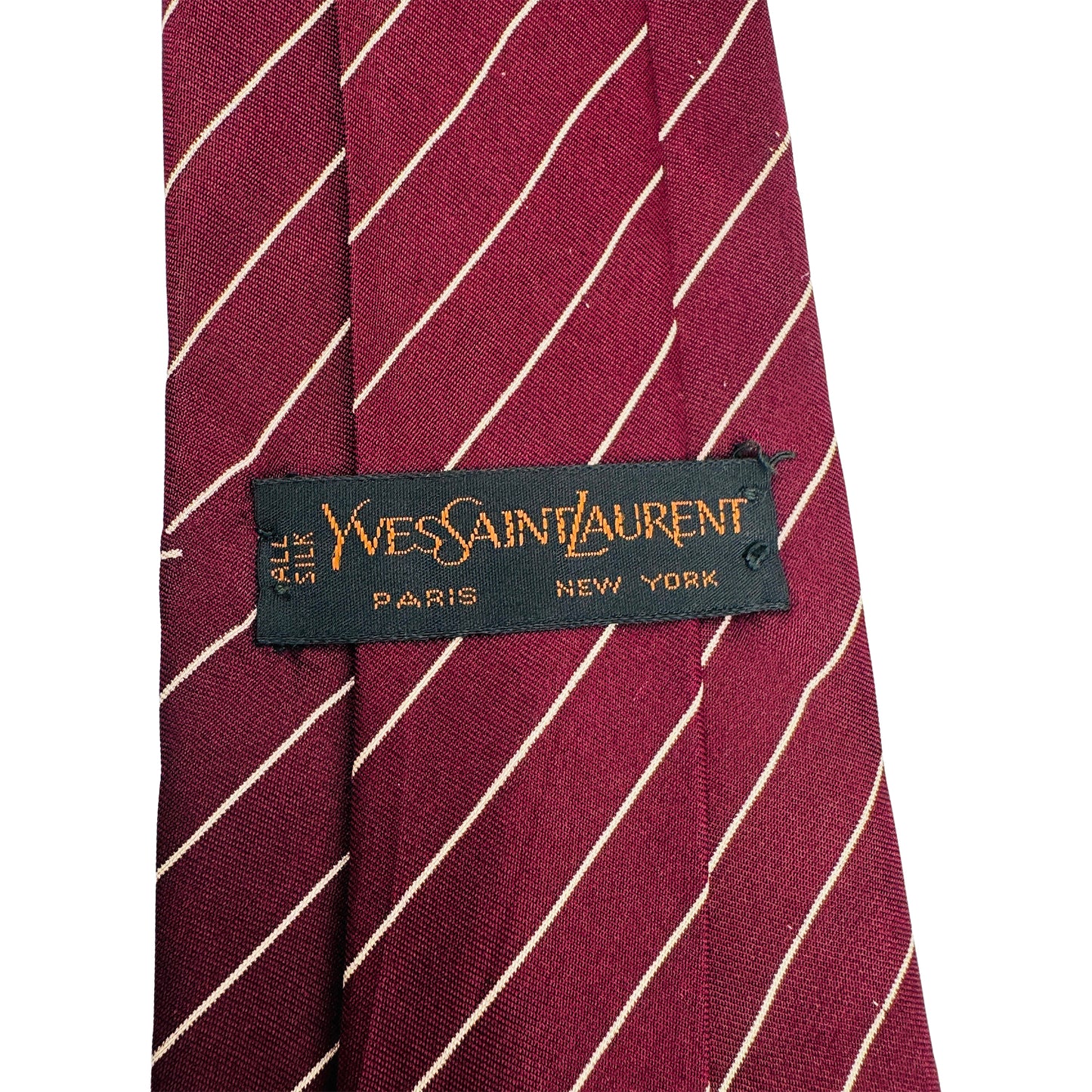 Yves Saint Laurent Burgundy 'Pinstripes' Tie (Size Regular)