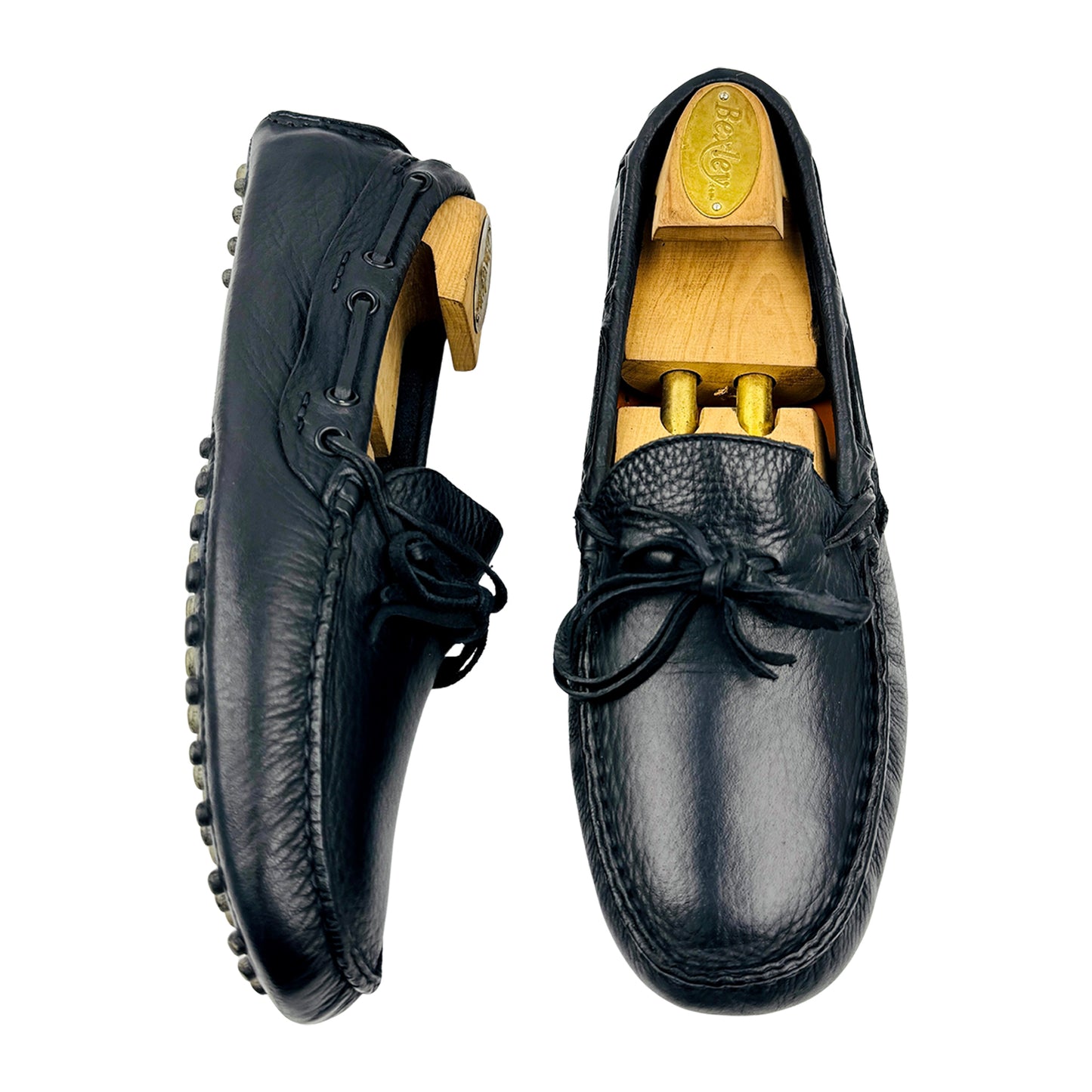 Balenciaga Men's Black Leather Loafers (Size 41/41.5)