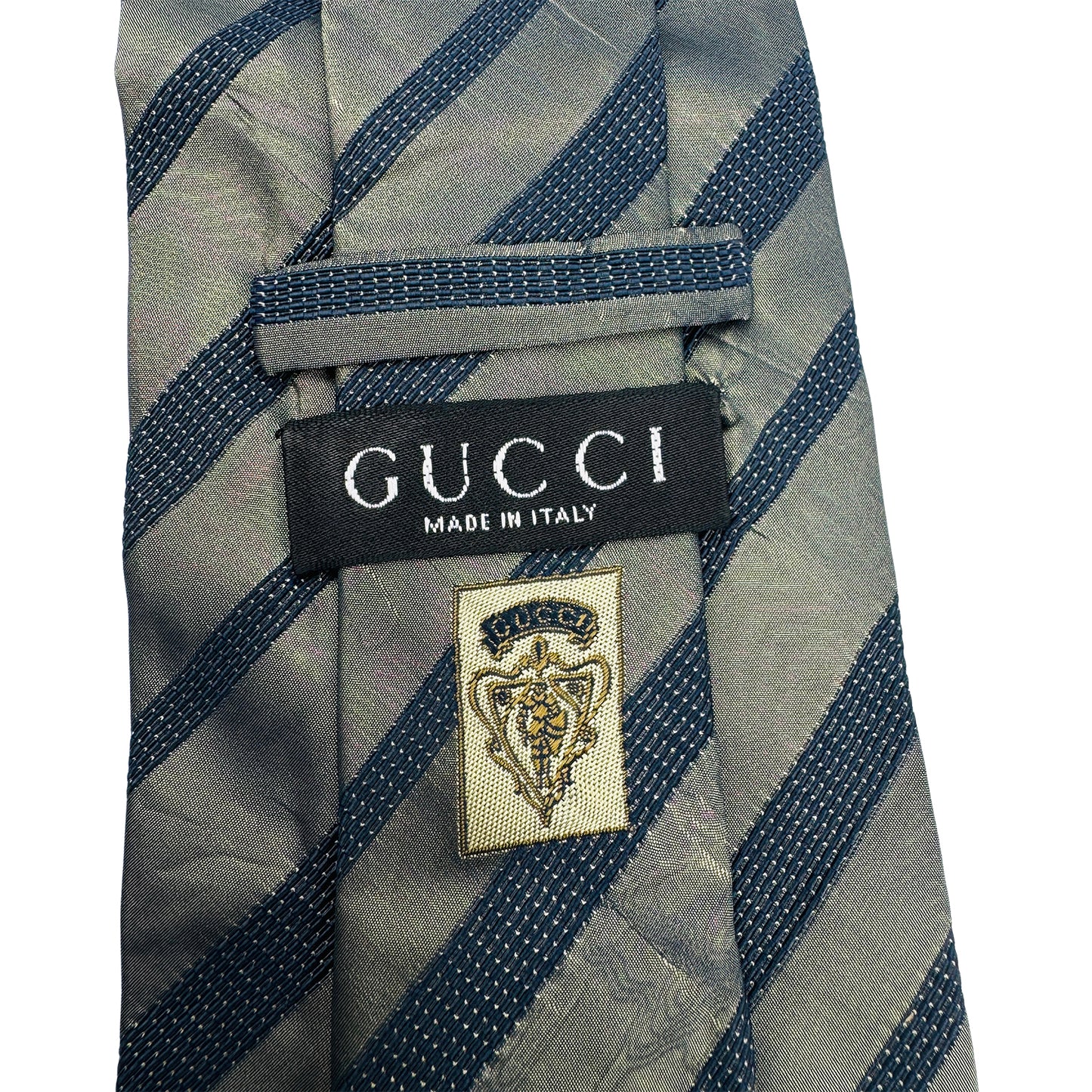 Gucci Grey 'Diagonal Stripes' Tie (Size Regular)