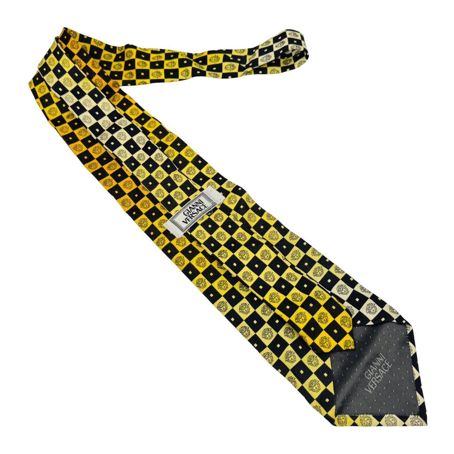 Versace Yellow 'Medusa Head Motif' Tie (Size Regular)