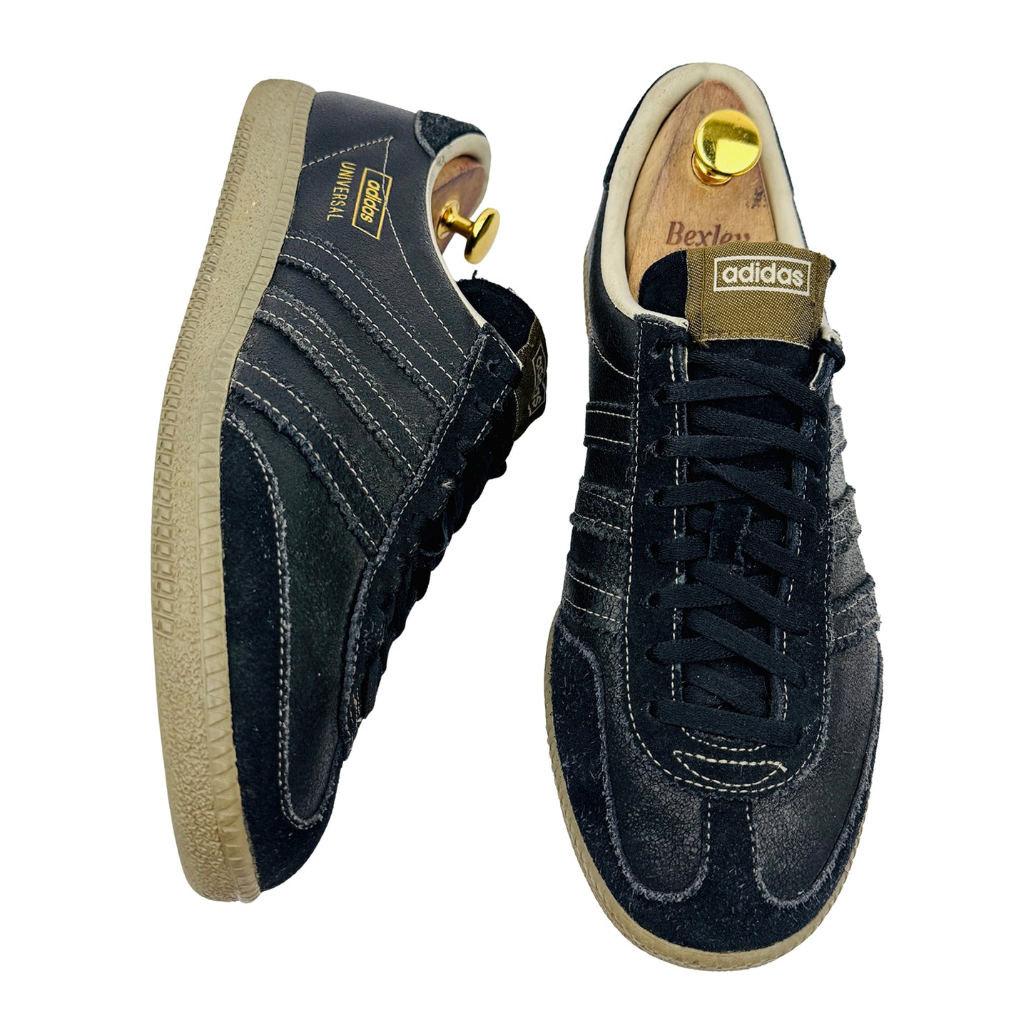 Adidas Universal Black Leather & Suede Sneakers (Size 43.5) - 018418