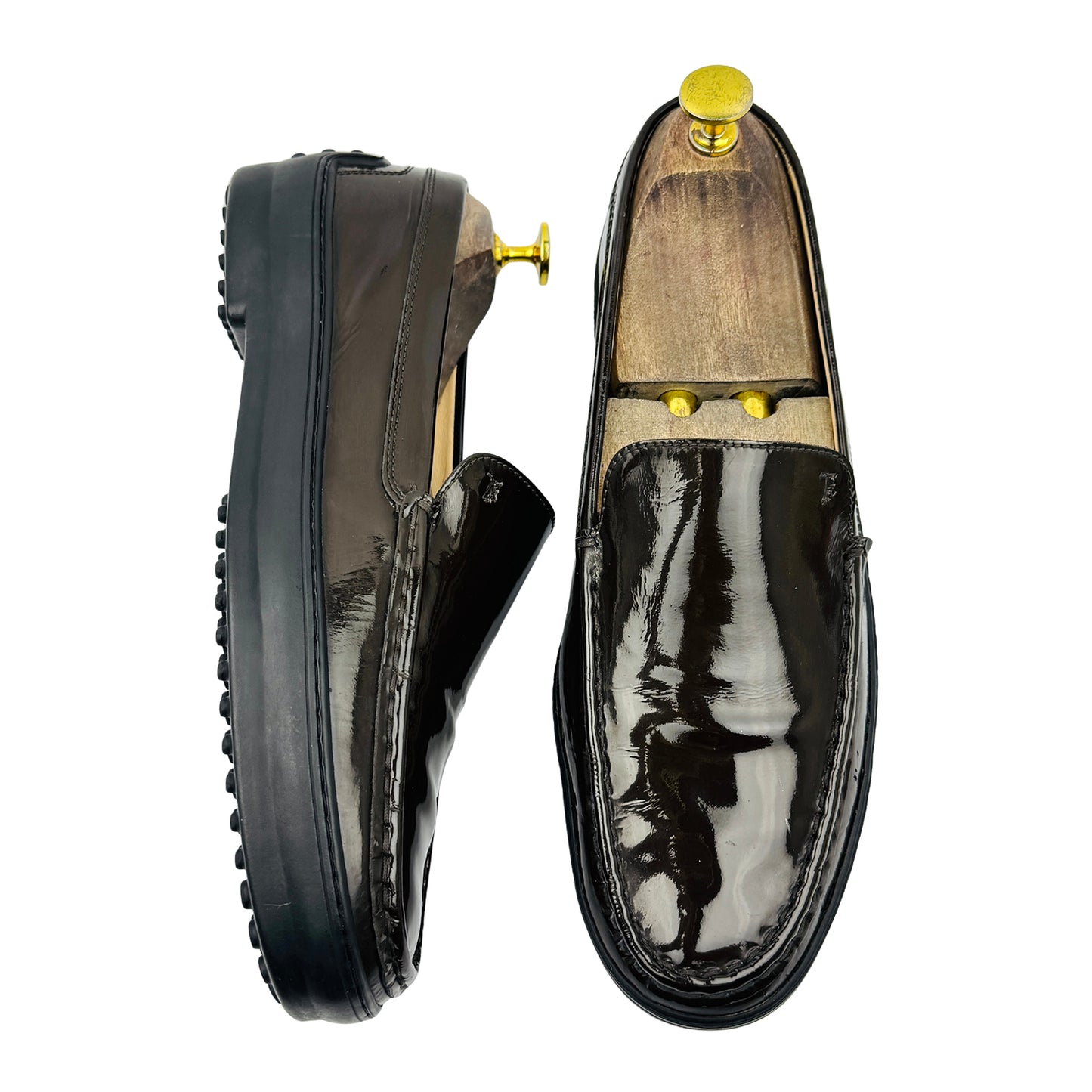 Tod's Brown Patent Leather Loafers (Size 41)