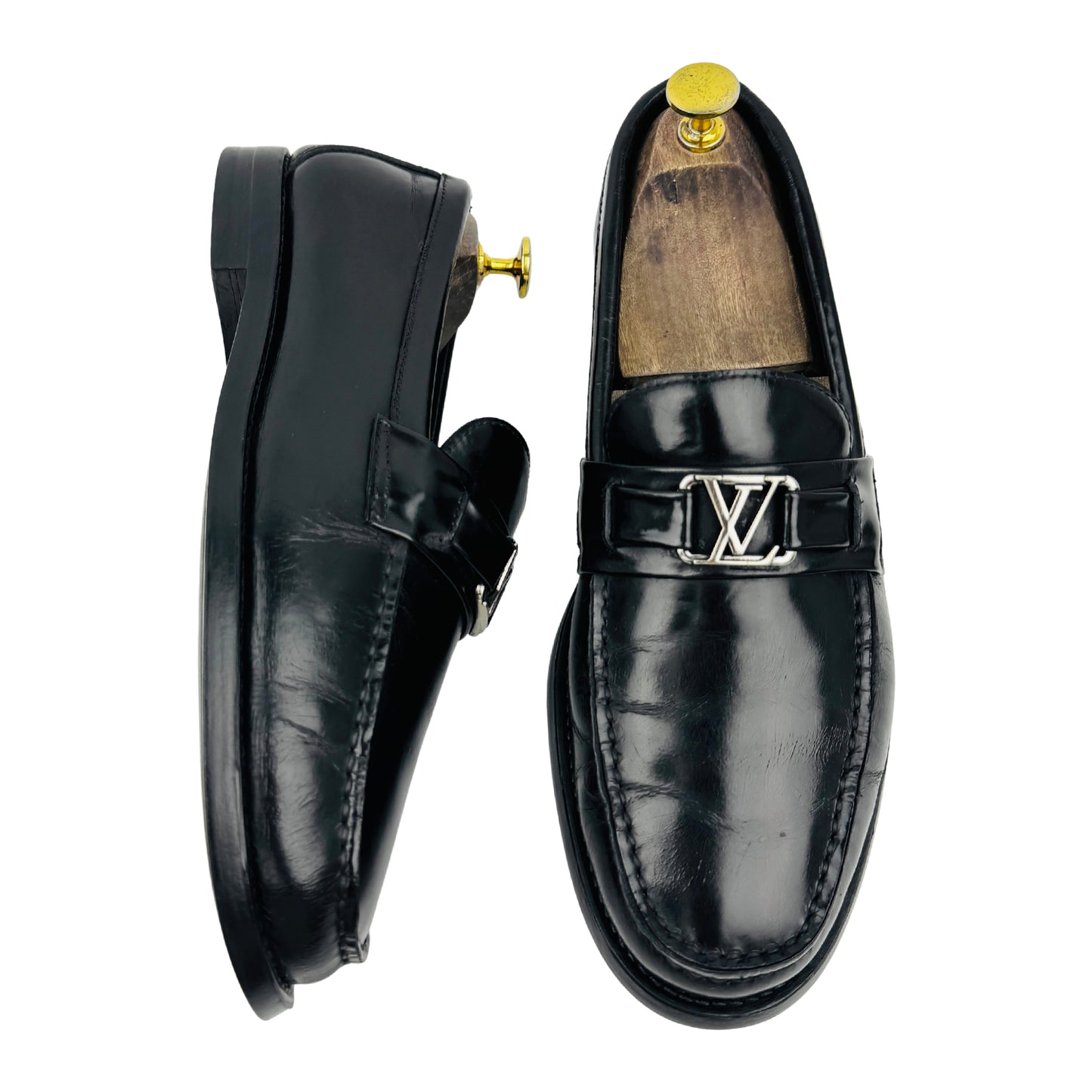 Louis Vuitton Major Black Leather Loafers (Size 41/41.5)