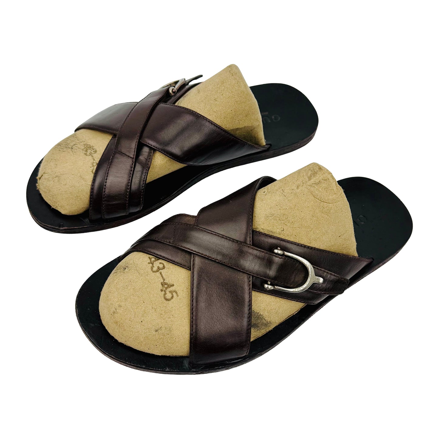 Gucci Brown Cross-Strap Sandal Slippers (Size 40)
