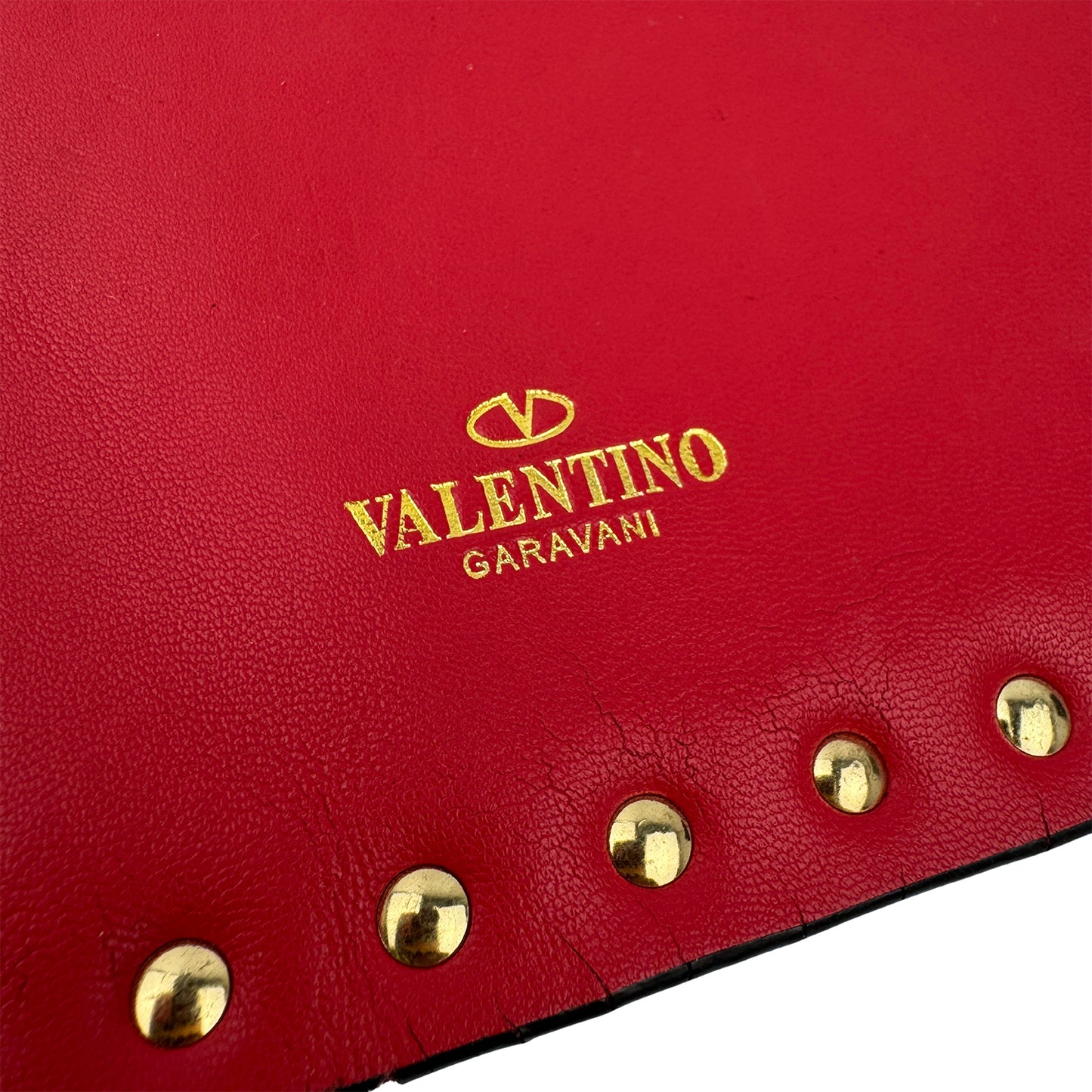 Valentino Garavani Rockstud Red Clutch Bag