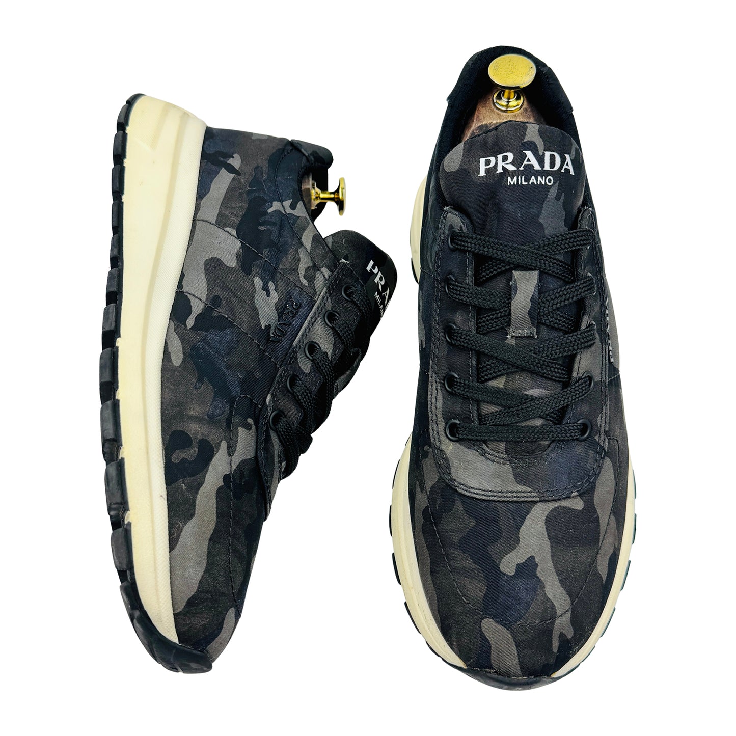 Prada Camouflage Nylon Black Sneakers (Size 41/41.5)