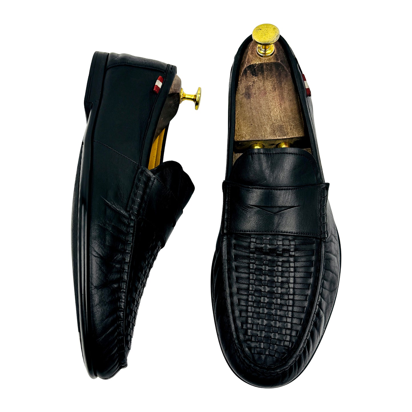 Bally Black Woven Leather Penny Loafers (Size 42)