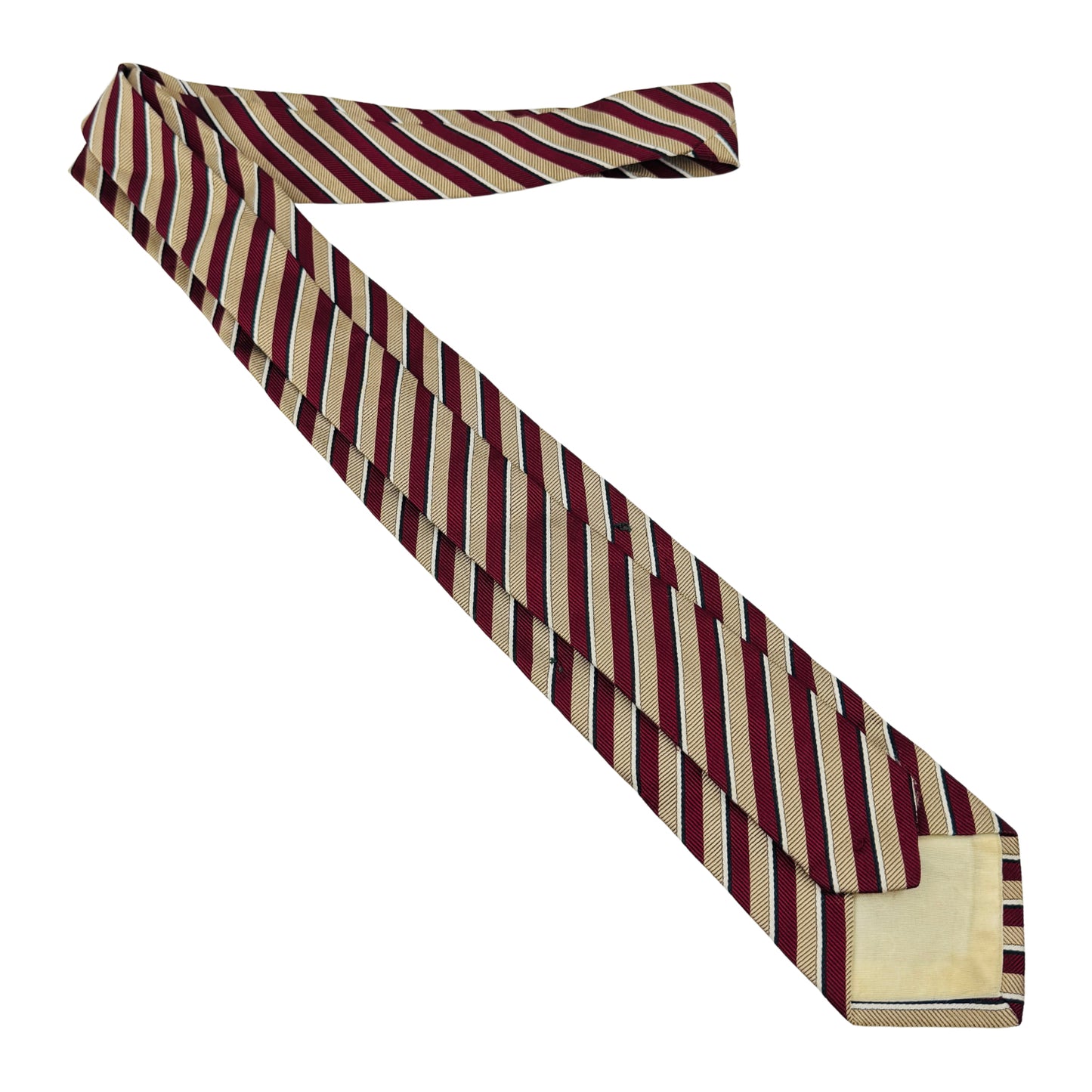 Christian Dior Burgundy 'Diagonal Stripes' Tie (Size Regular)