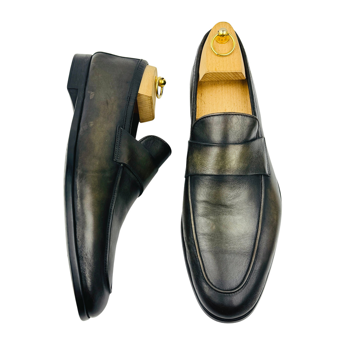 Magnanni Men's Burnished Leather Penny Loafers (Size 43)
