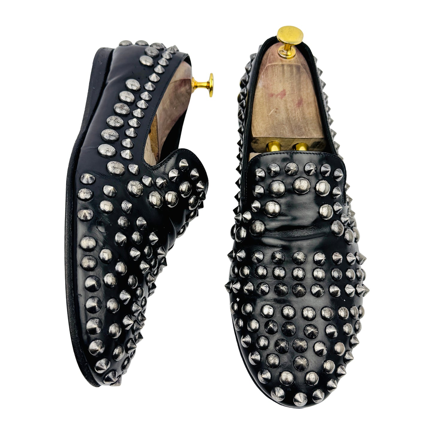 Prada Men's Spikes Flats Leather Shoes (Size 43/43.5)