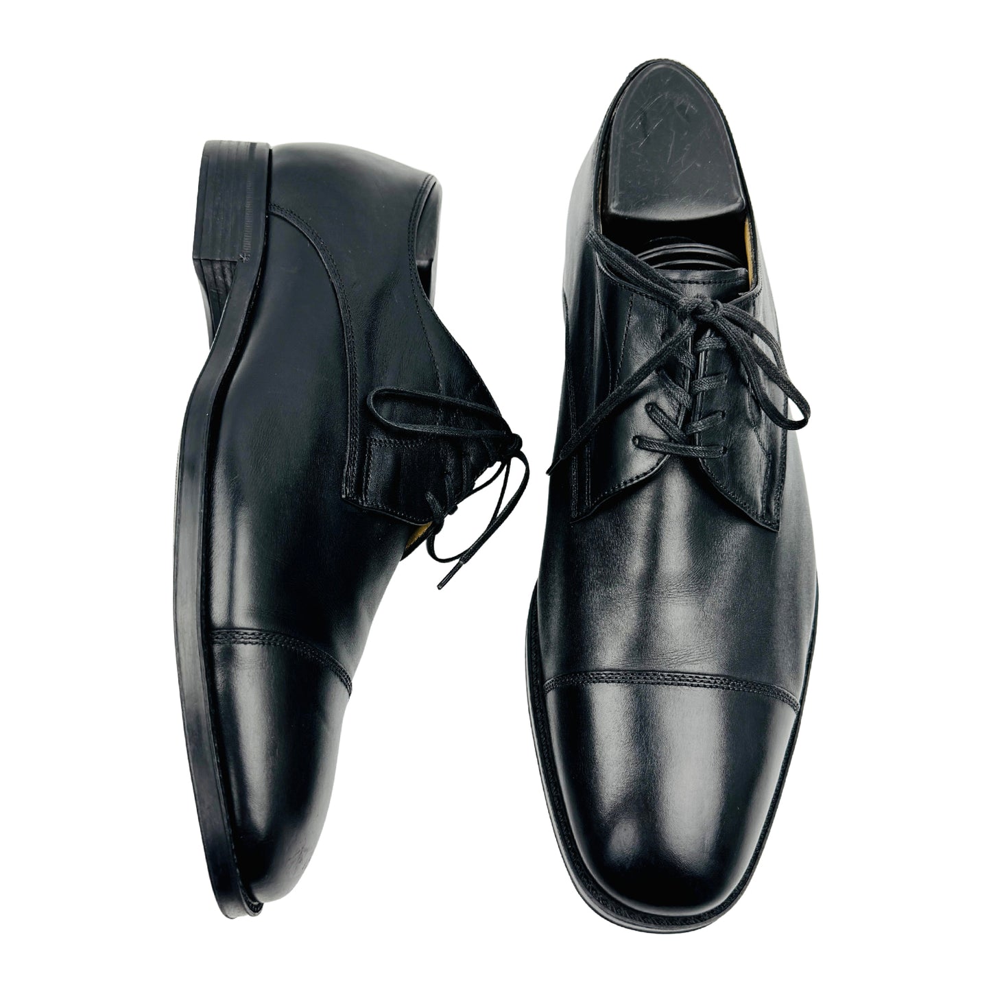 Bally Men's Black Leather Derby Shoes (Size 41)