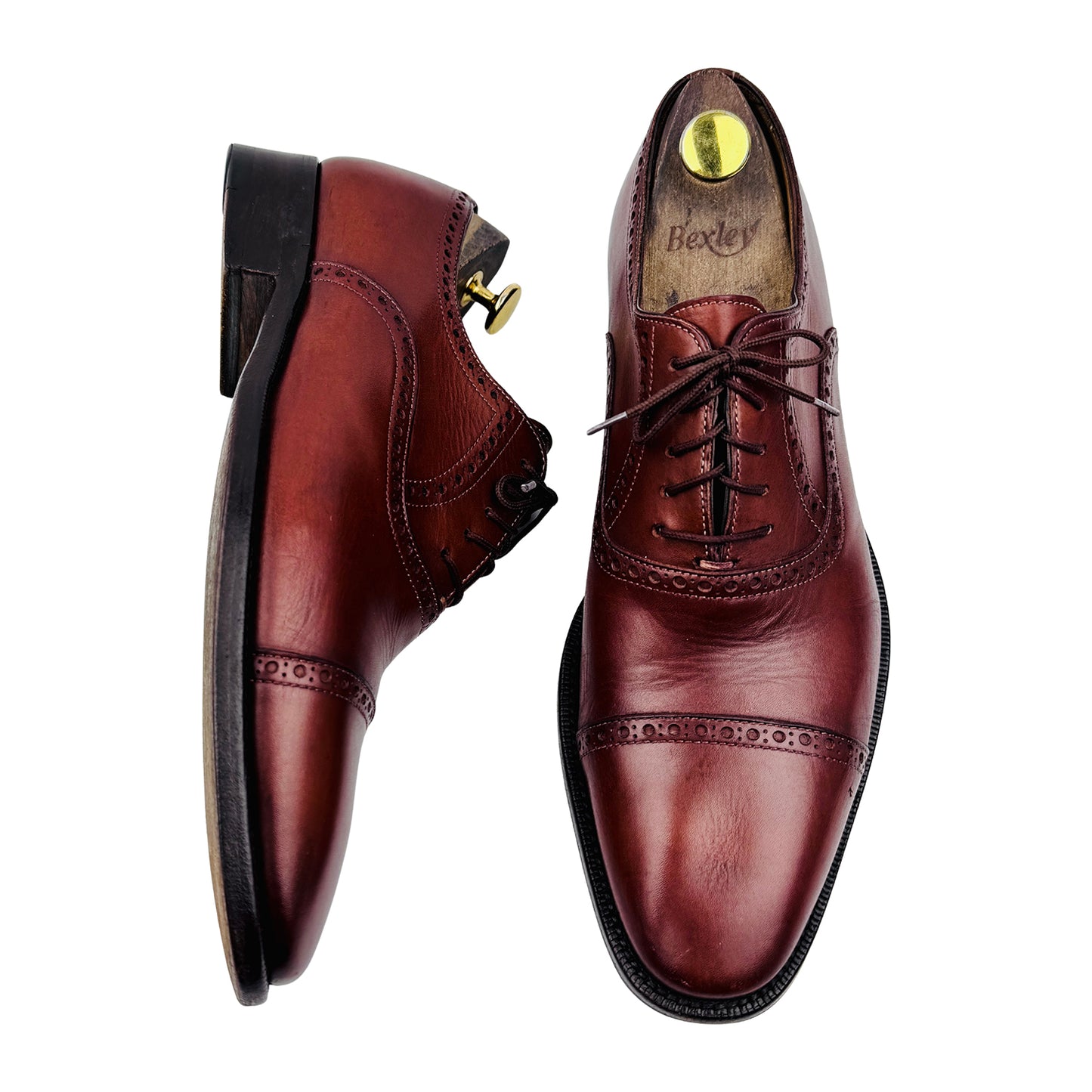 Santoni Men's Brown Leather Oxfords (Size 42.5)