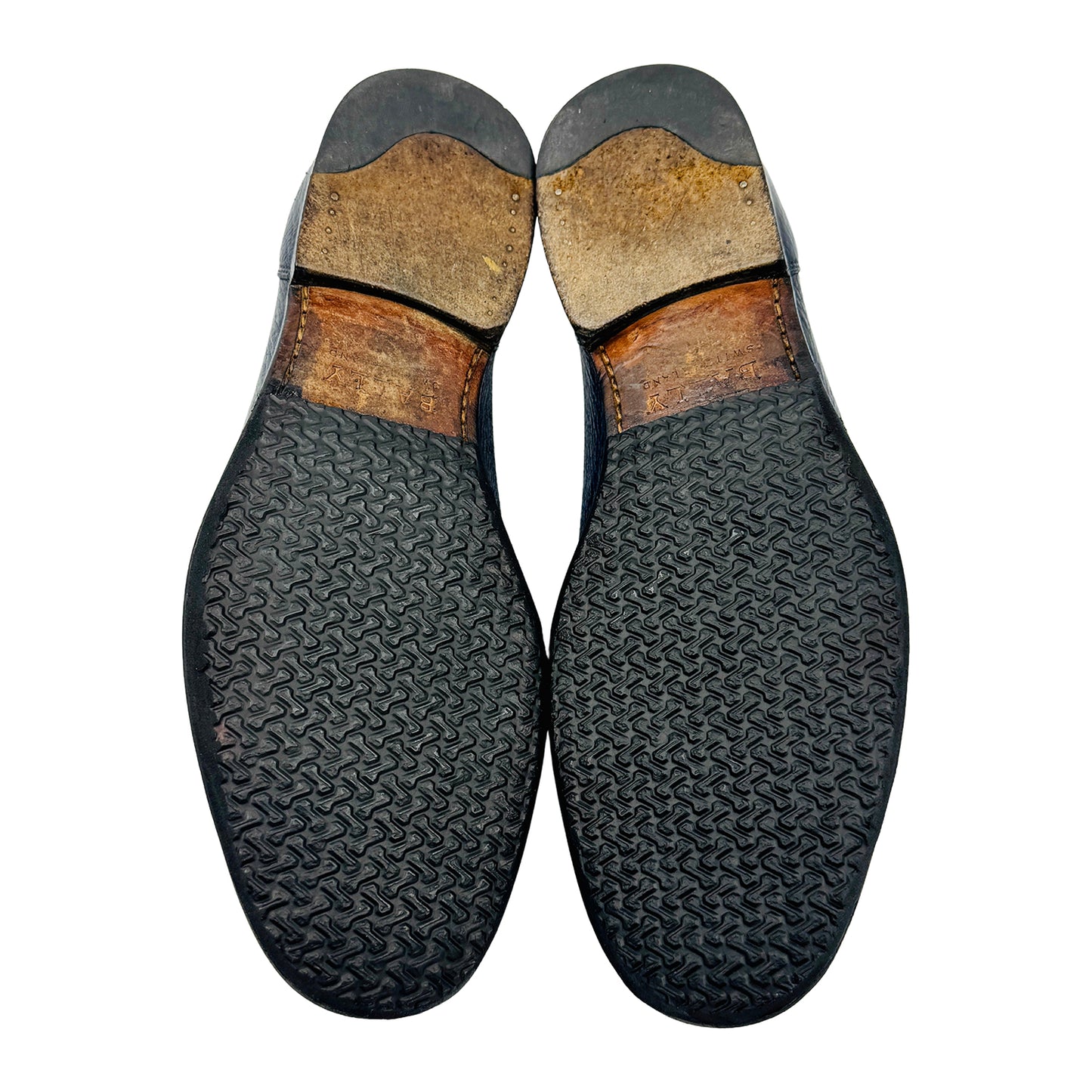 Bally Men's Blue Pebbled Leather Swiss Made Loafers (Size 42)