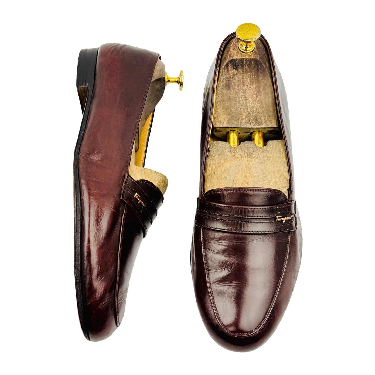 Salvatore Ferragamo Men's Brown Leather Loafers (Size 43)