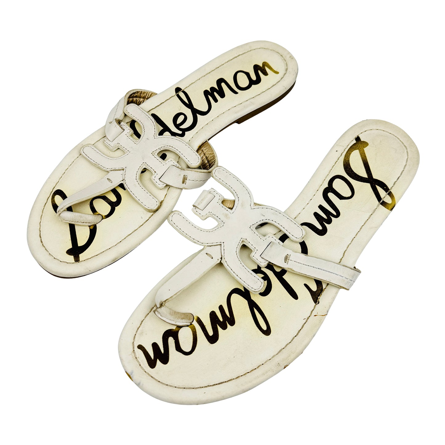 Sam Edelman White Carter Slippers (Size 39)