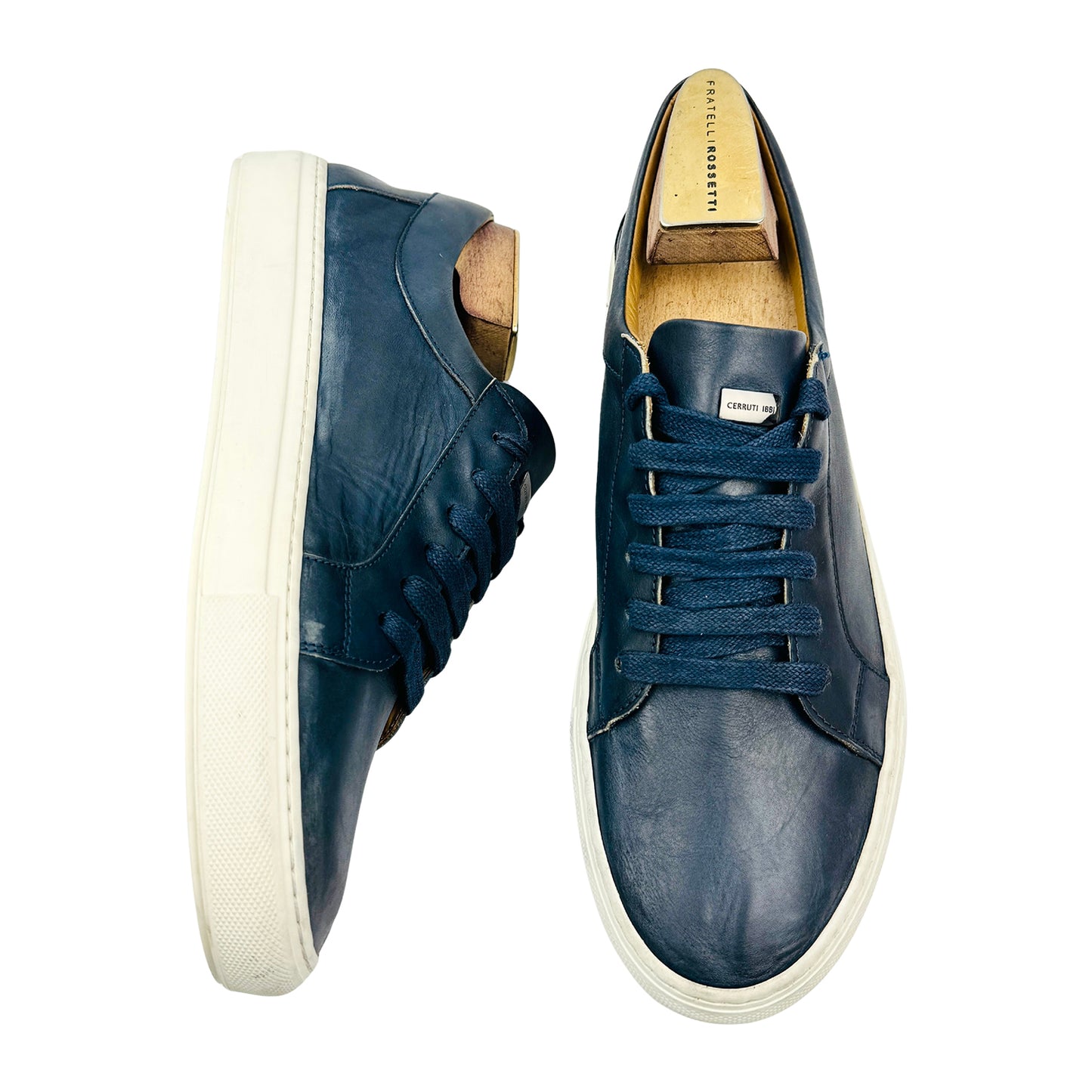 Cerruti 1881 Men's Navy Leather Sneakers (Size 43)